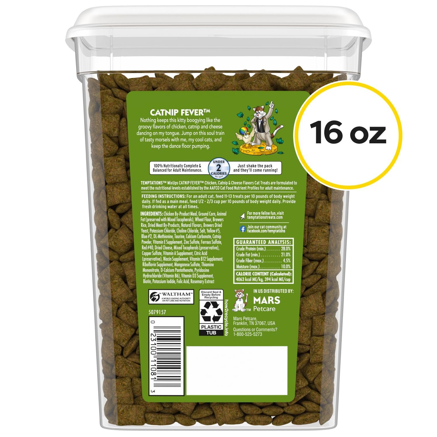 Temptations MixUps Crunchy and Soft Cat Treats, Catnip Fever, 16 oz - Image 2