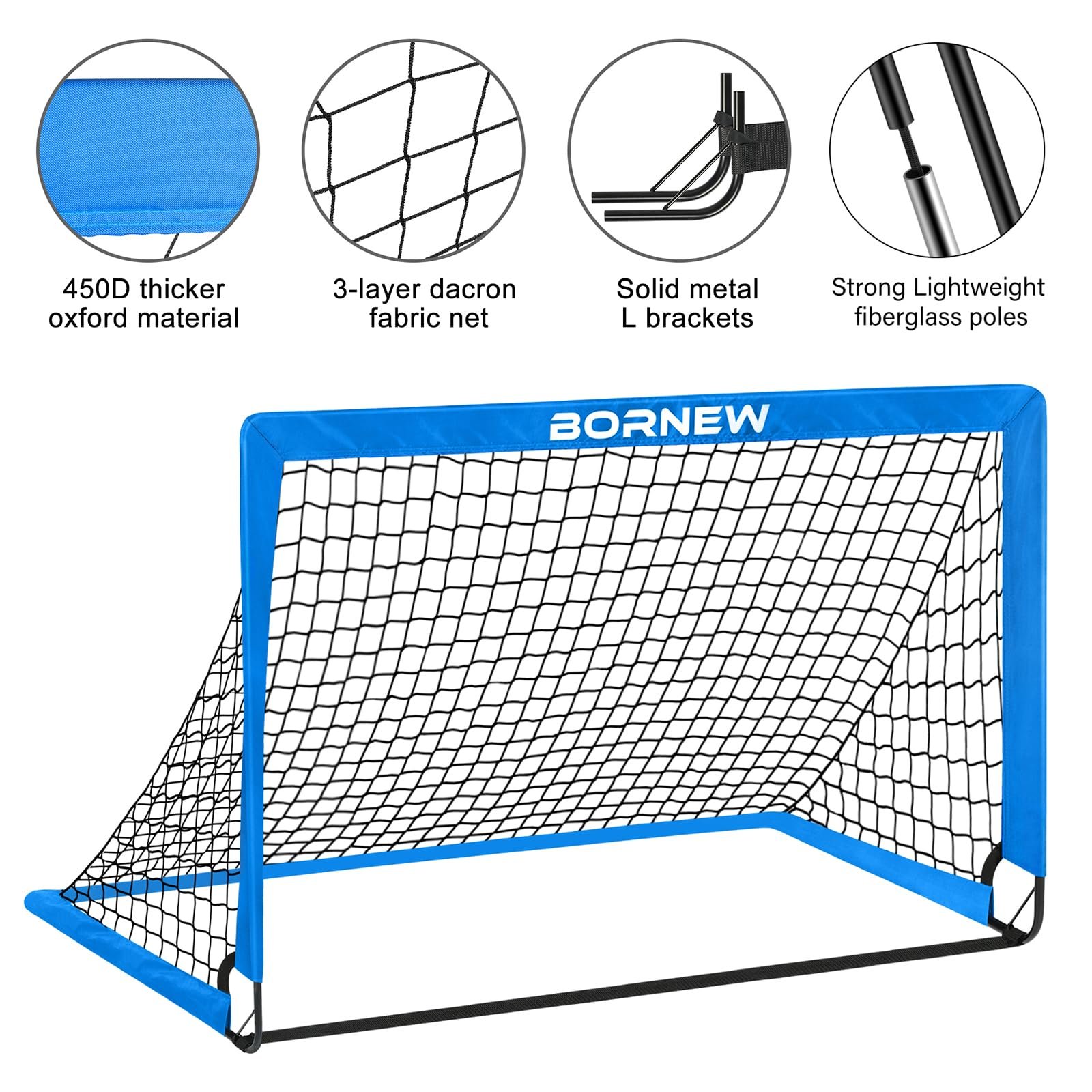2 Pack Soccer Goal - Backyard & Indoor 4X3 ft Kids Soccer Goals - Image 3