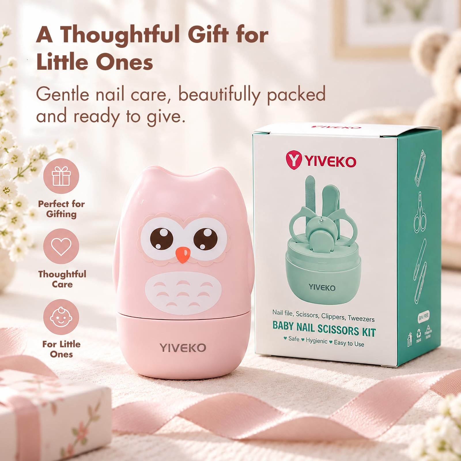 YIVEKO Baby Nail Kit, 4-in-1 Baby Nail Care Set with Cute Case, Baby Nail Clipper, Scissor, Nail File & Tweezer, Baby Manicure Kit and Pedicure kit for Newborn, Infant, Toddler, Kids-Owl Blue - Image 8