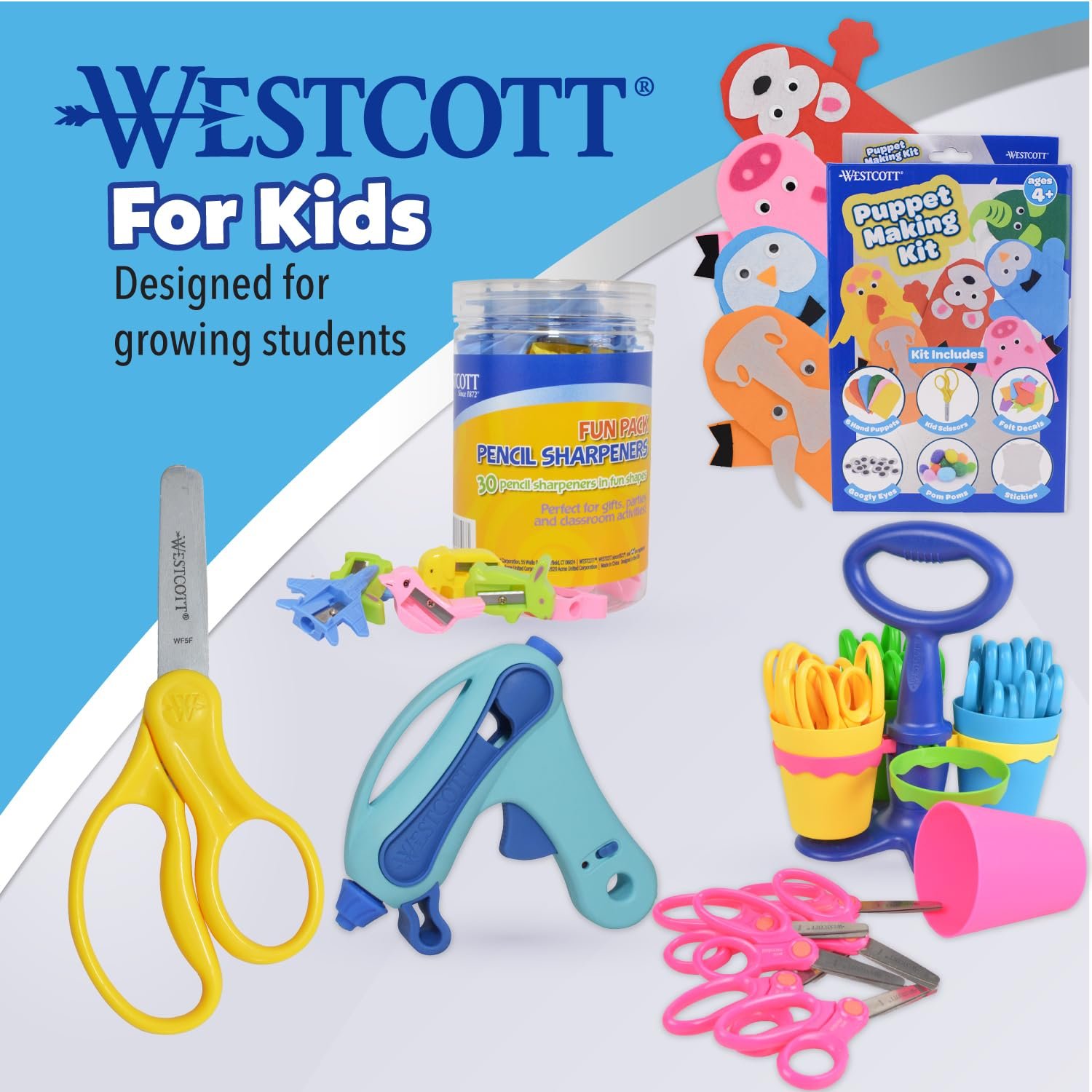 Westcott 5" Hard Handle Kids Scissors, Blunt, Assorted Colors, 2-Pack - Image 6