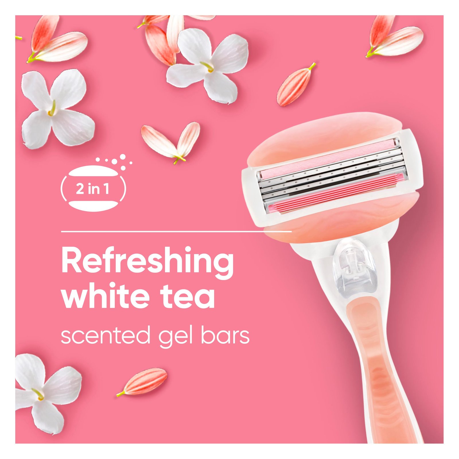Gillette Venus ComfortGlide White Tea Women's Razor 1 Handle + 4 Blade Refills - Image 3