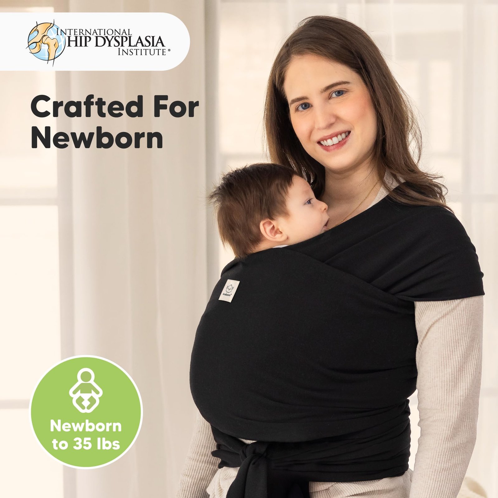 KeaBabies Baby Wrap Carrier, All in 1 Original Baby Carrier, Trendy Black - Image 2