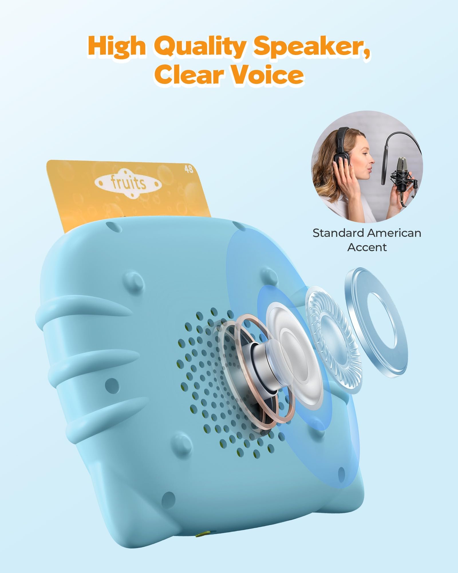 Airbition Talking Flash Cards for Toddlers Ages 1‑4,224 Words English Blue - Image 4