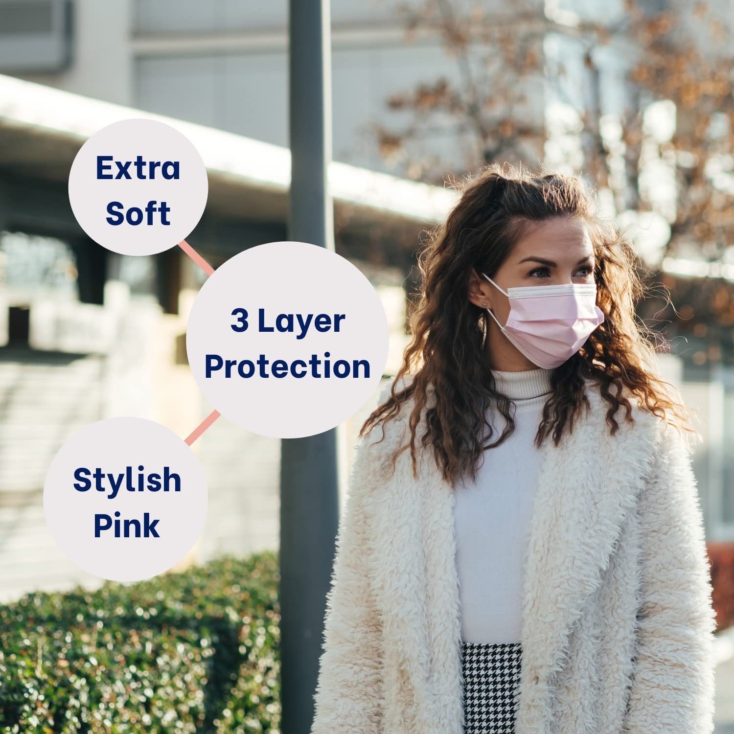 MAGICARE Pink Face Mask Disposable for Adults, Pink Mask for Women & Men - Image 2