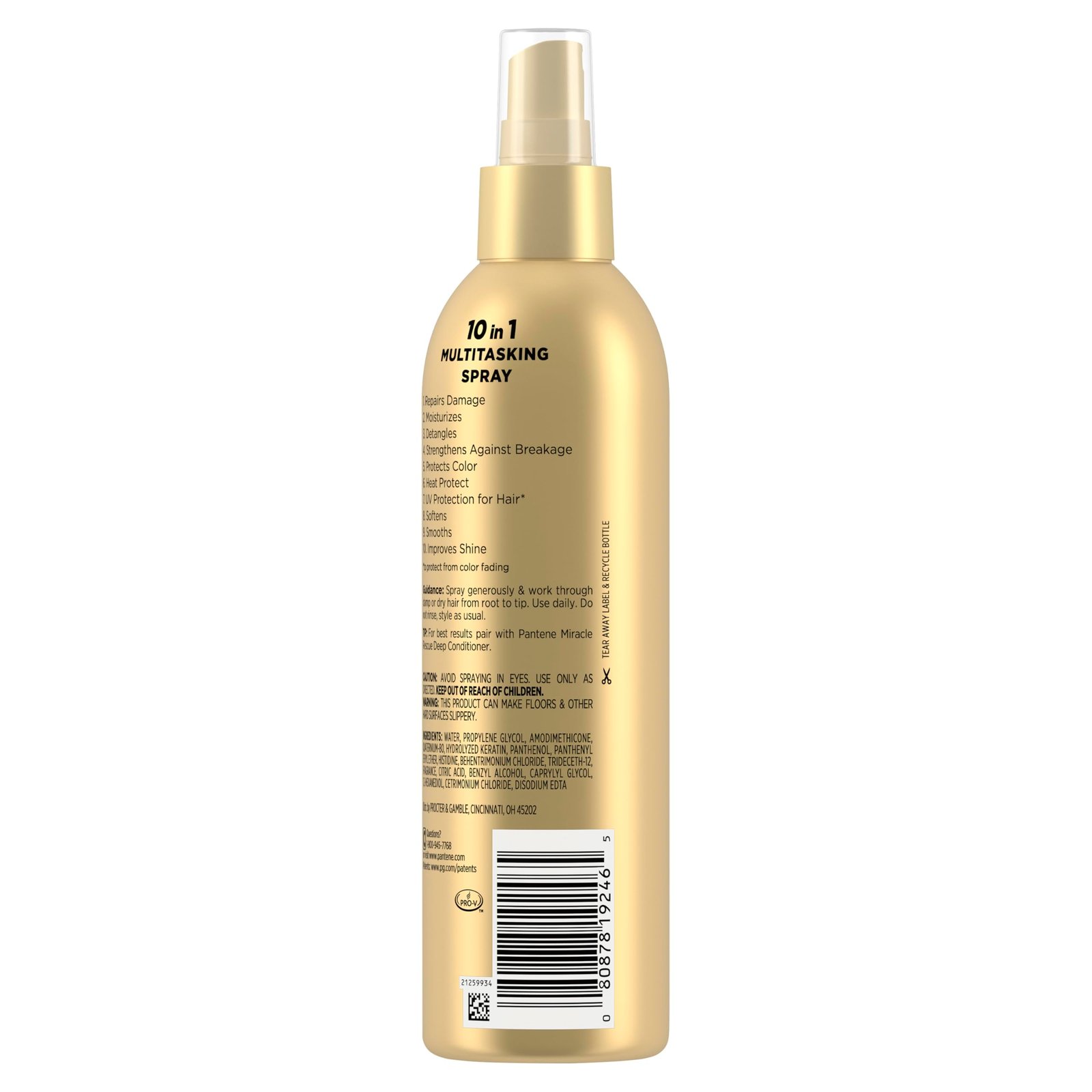 Pantene Miracle Rescue 10-in-1 Multitasking Spray, Heat Protection, 5.7 oz - Image 8