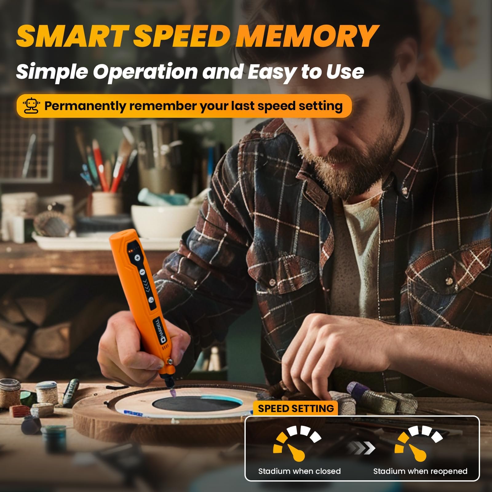 HARDELL Mini Cordless Rotary Tool, 5-Speed 69pcs Kit for 3D Printer Sanding - Image 4