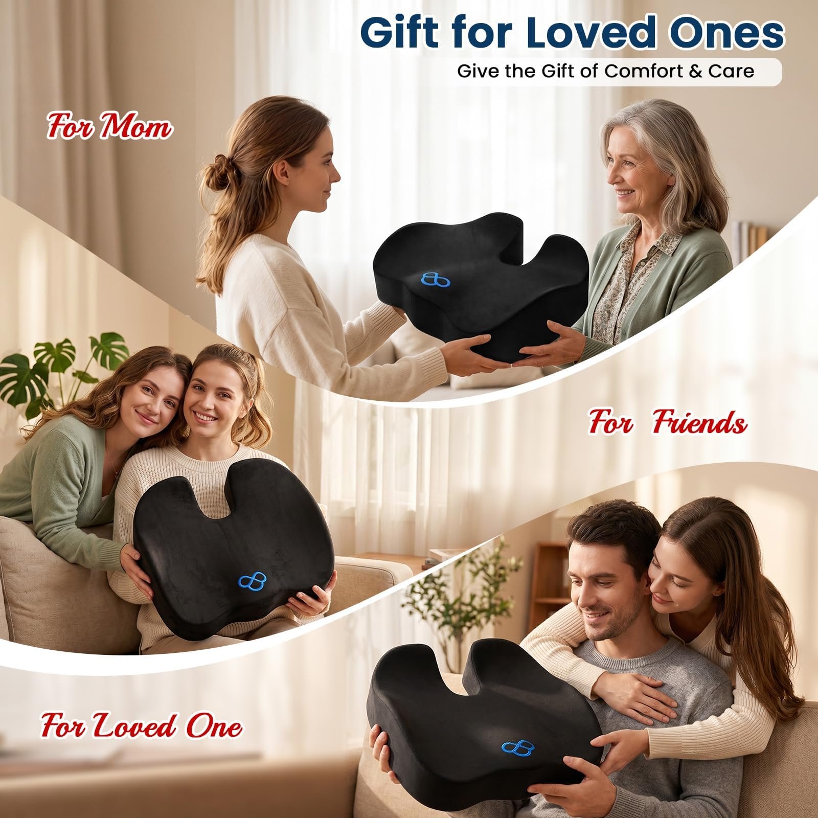 BlissTrends Memory Foam Seat Cushion for Office Chair & Car Seat, Black - Image 8