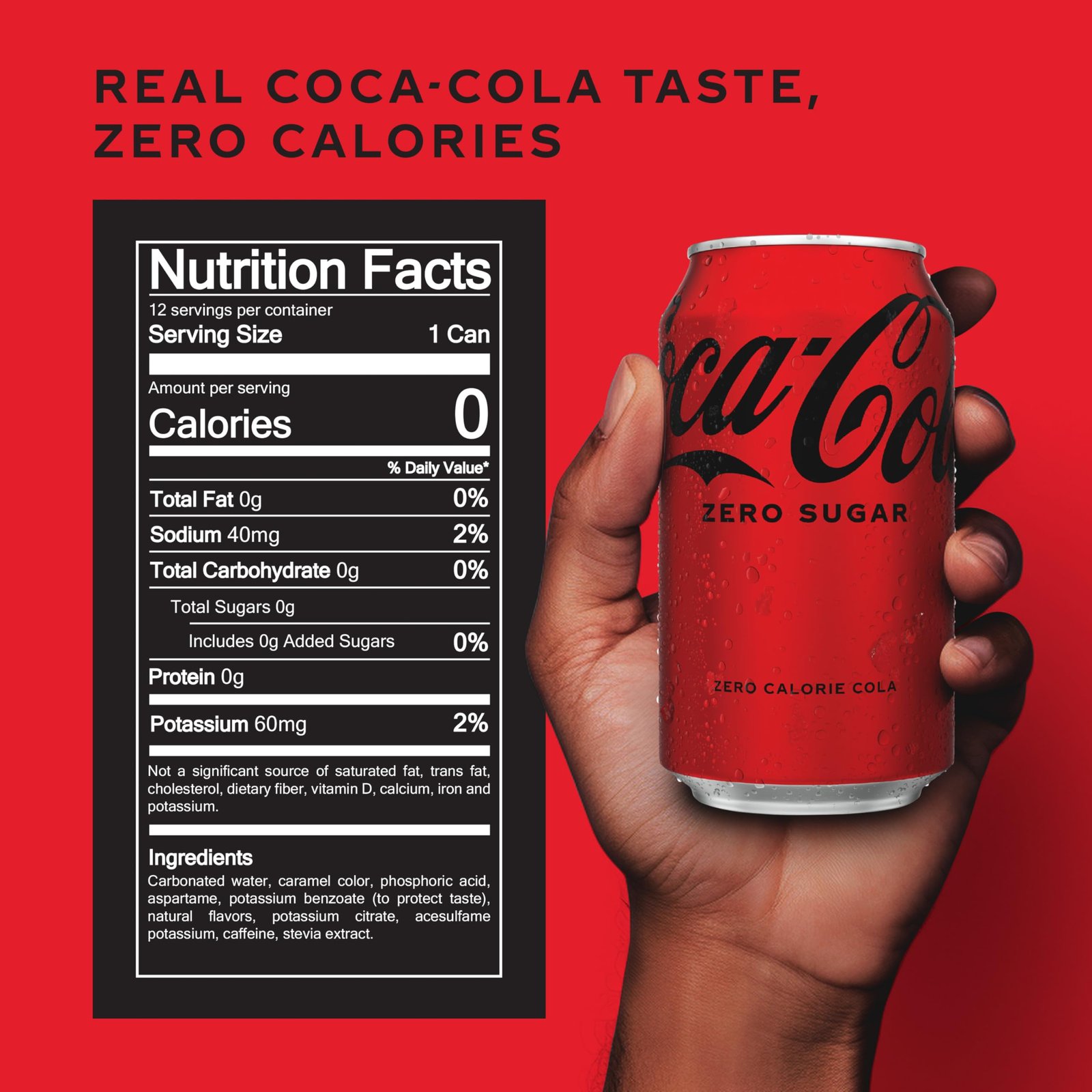 Coca-Cola Zero Sugar Soda Soft Drink Fridge Pack Cans, 12 fl oz, 12 Pack - Image 2