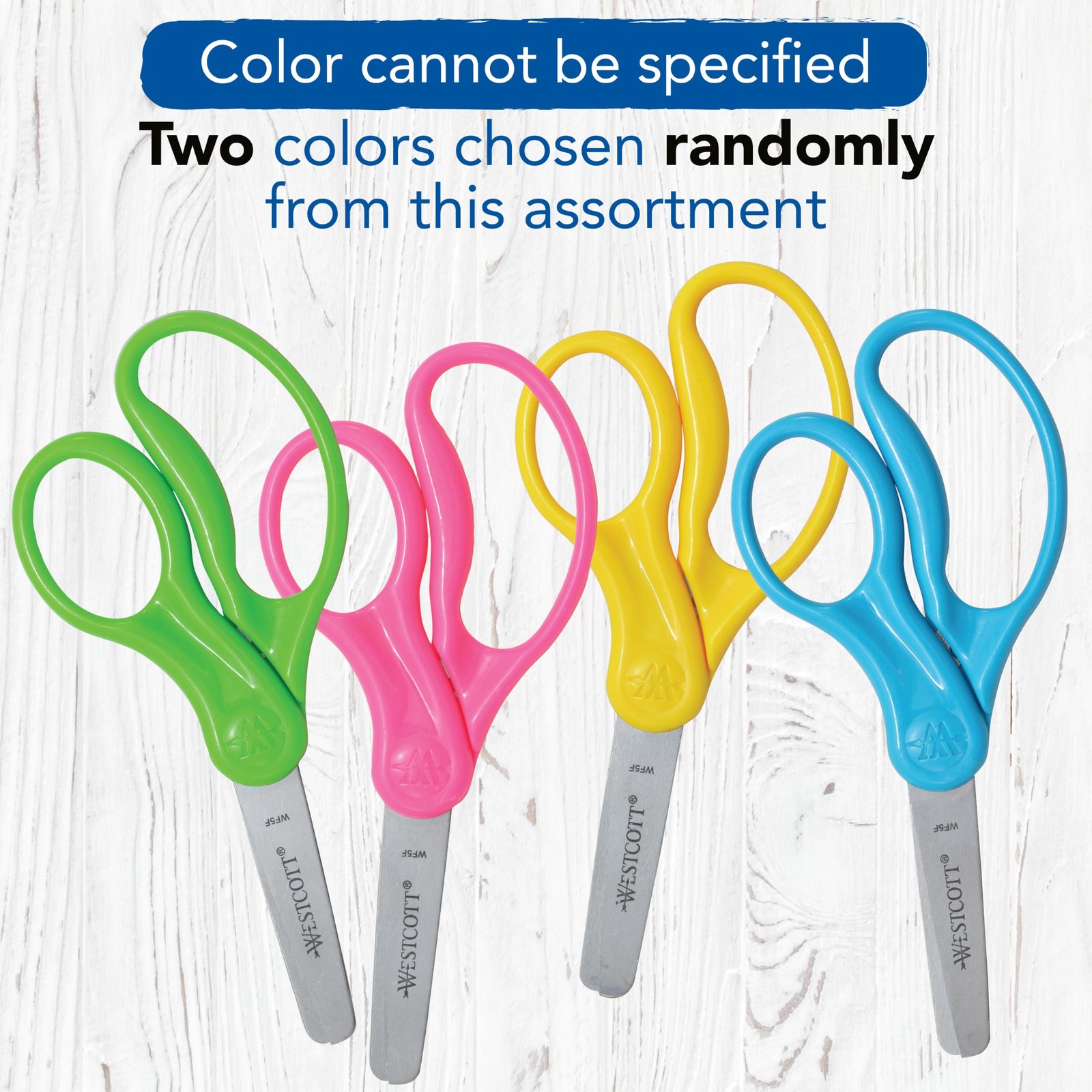 Westcott 5" Hard Handle Kids Scissors, Blunt, Assorted Colors, 2-Pack - Image 5