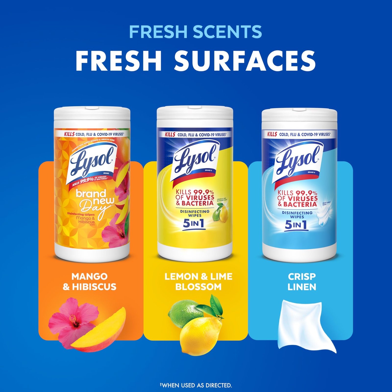 Lysol Disinfecting Wipes, Multi-Surface Cleaner, Crisp Linen, 80 ct. - Image 9