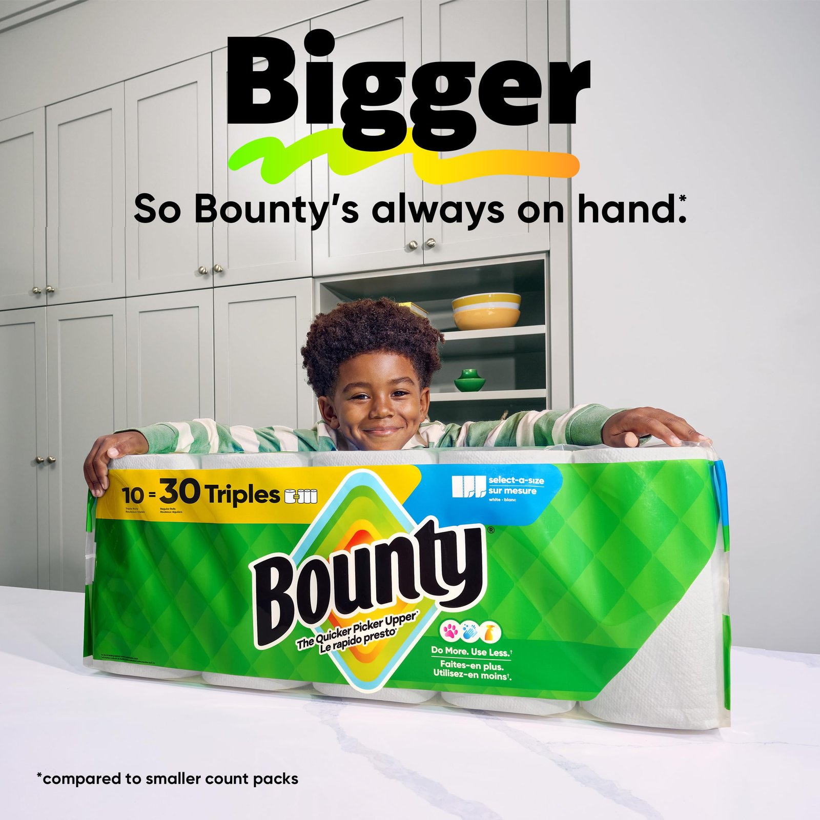 Bounty Select-A-Size Paper Towels, White, 2 Triple Rolls = 6 Regular Rolls - Image 8