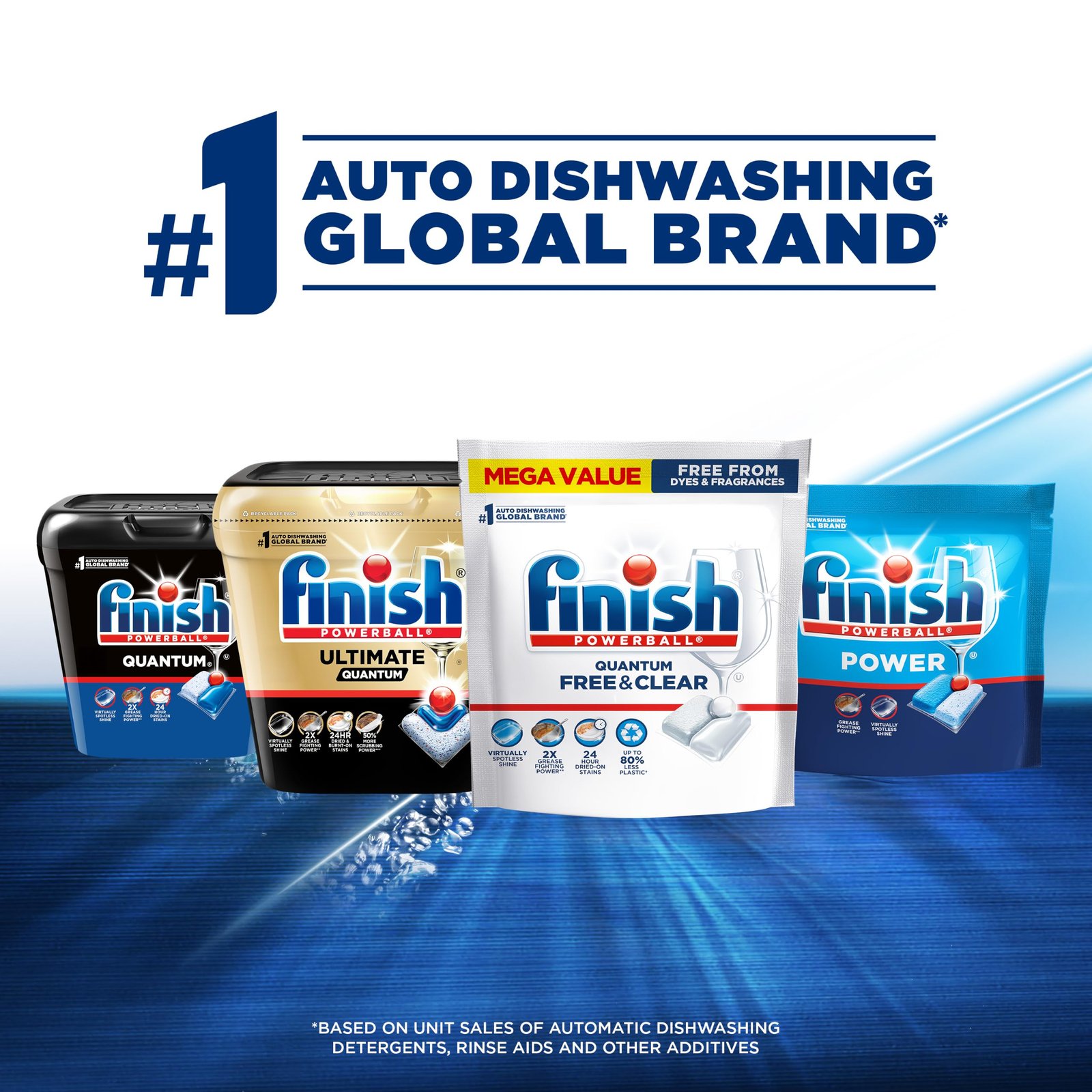 Finish Free & Clear Dishwasher Pods, Dye & Fragrance Free Detergent, 84 ct. - Image 6