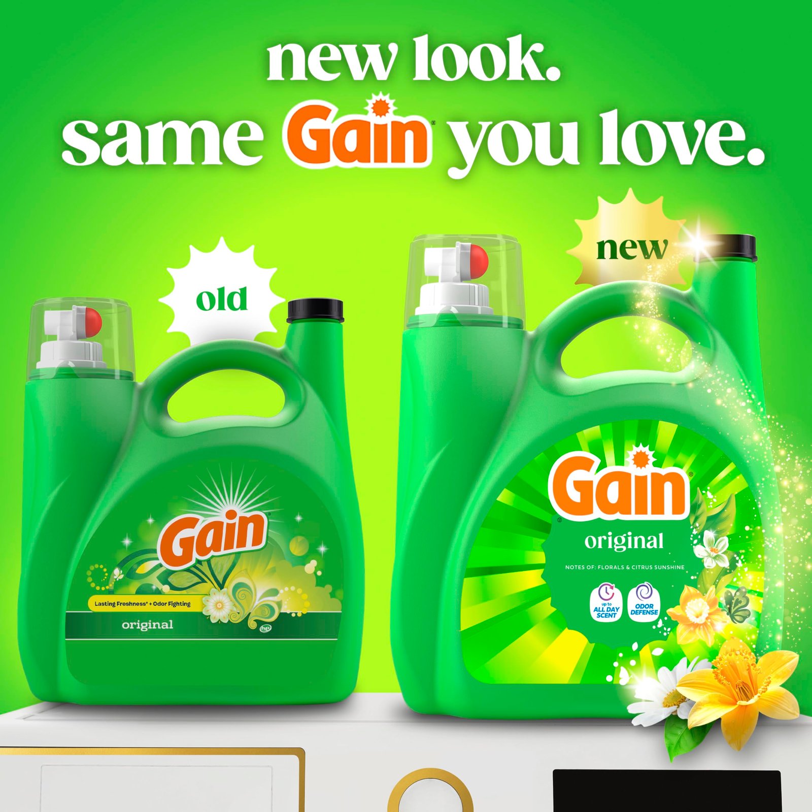 Gain Liquid Laundry Detergent, Freshness, Odor Defense, High Efficiency Washing Machine Liquid Laundry Soap, Original Scent, 132 fl oz, 100 Loads (Packaging May Vary) - Image 2