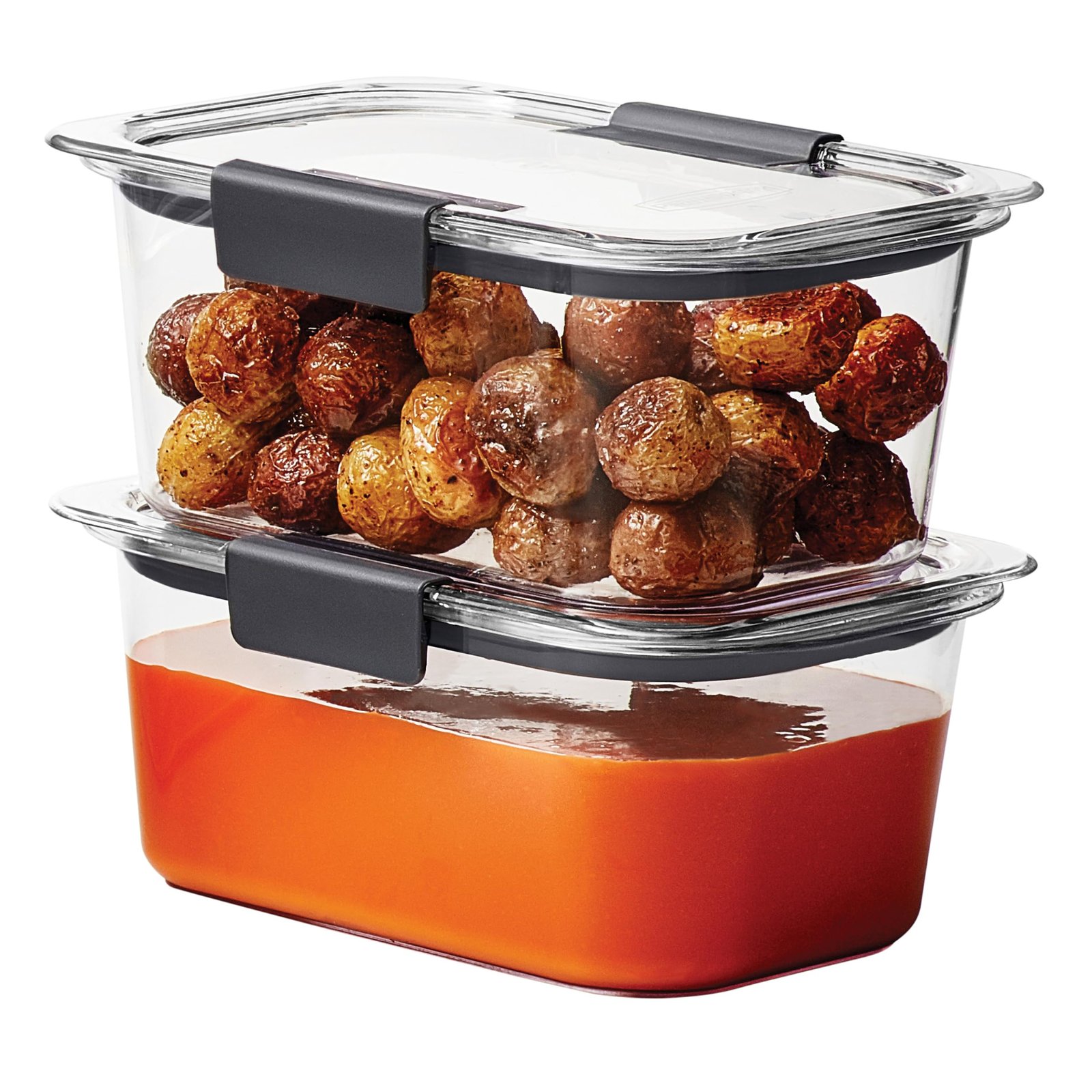 Rubbermaid Brilliance BPA-Free Food Storage Containers, Medium Deep, 4.7 Cup, 2-Pack, Airtight & Leak-Proof, Microwave & Dishwasher Safe
