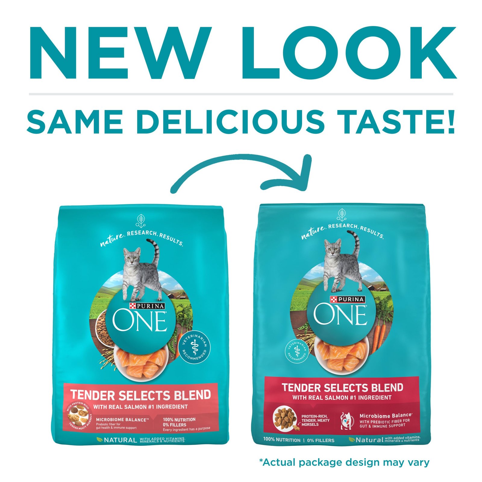 Purina ONE Tender Selects Dry Cat Food, Salmon, 7 lb Bag - Image 2