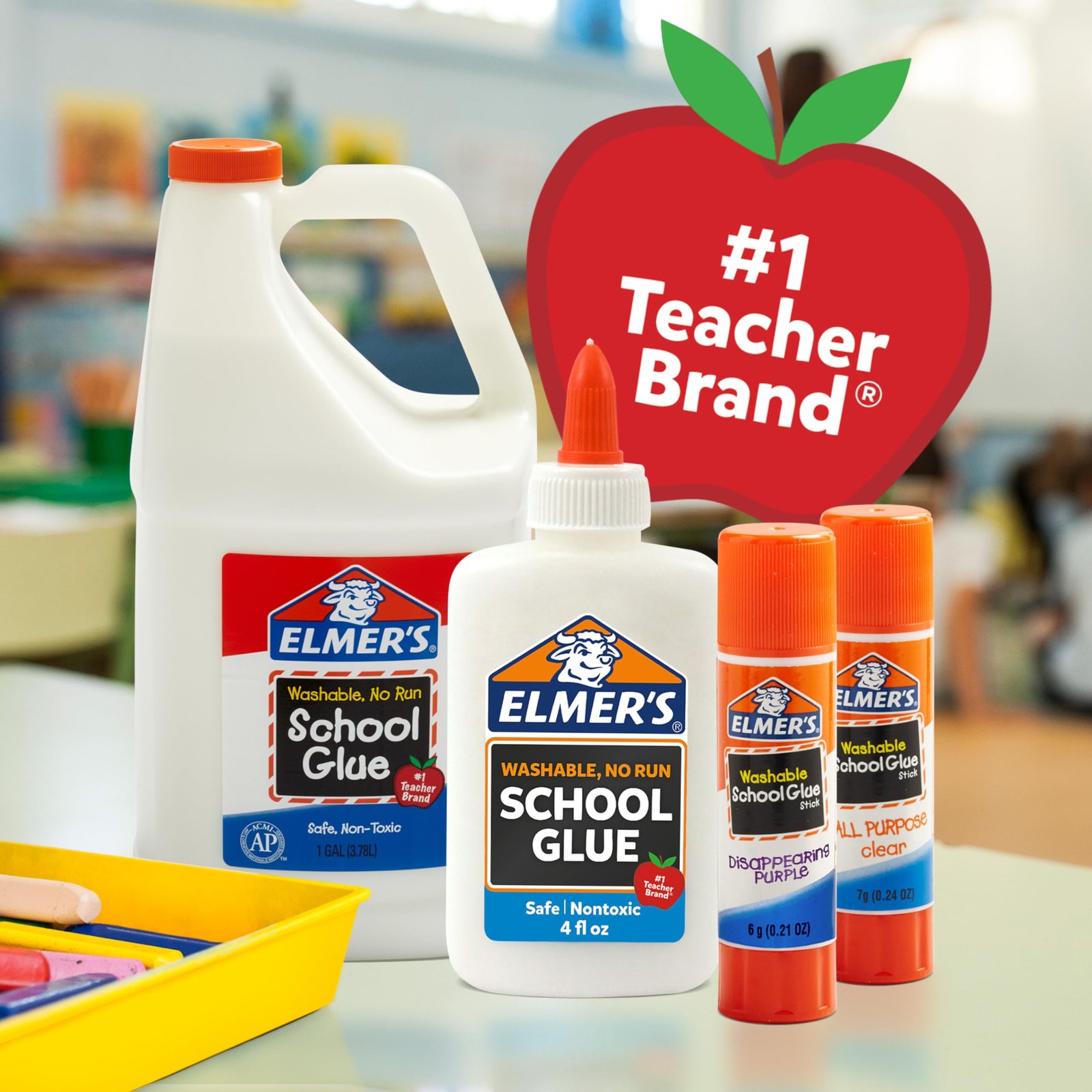 Elmer's Disappearing Purple School Glue Sticks, Washable, 22 Grams, 3 Count - Poster, Vision Board, Back to School Supplies, #1 Teacher Brand - Image 5