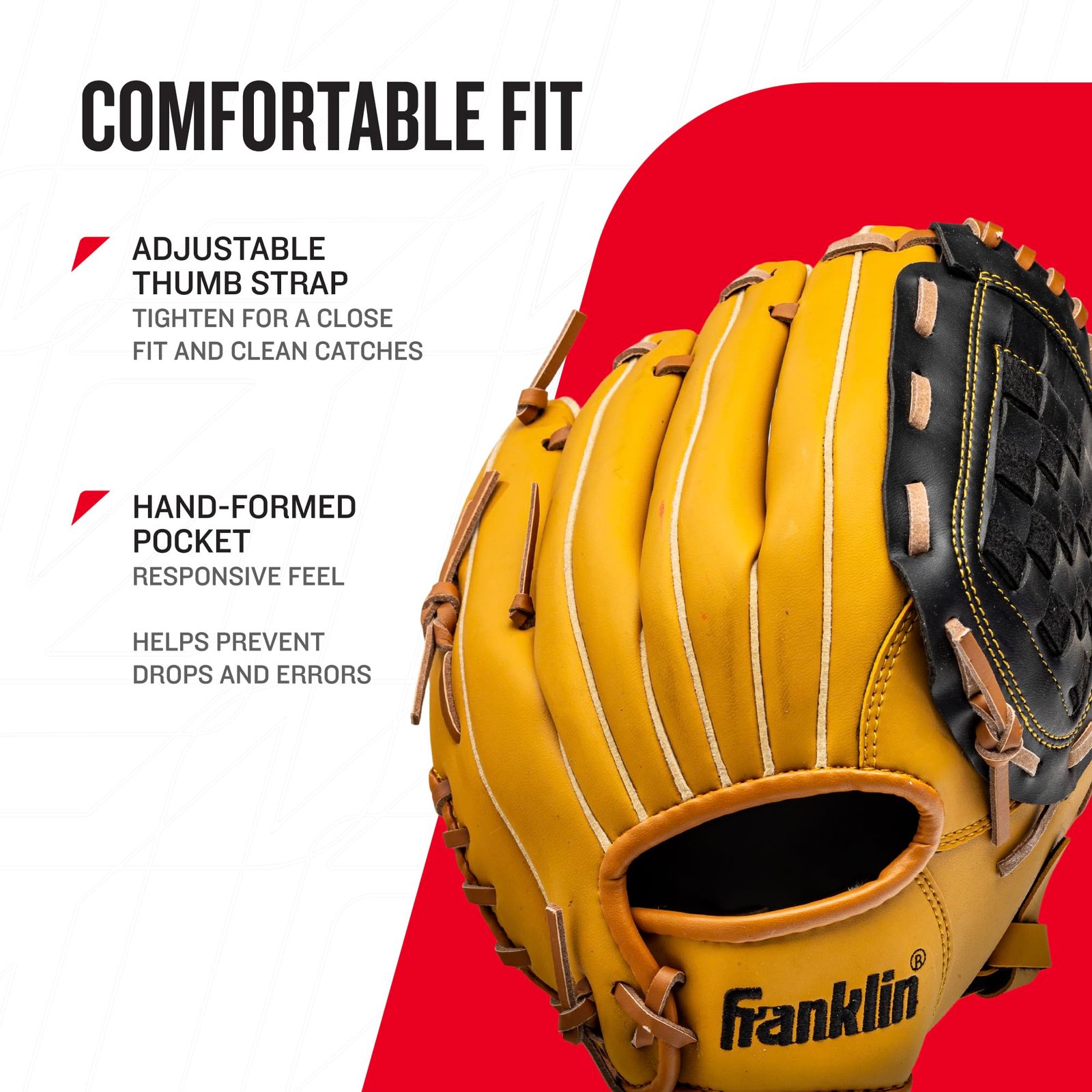 Franklin Sports Field Master Series Baseball Gloves, Right Handed Thrower, 10.5" - Image 4
