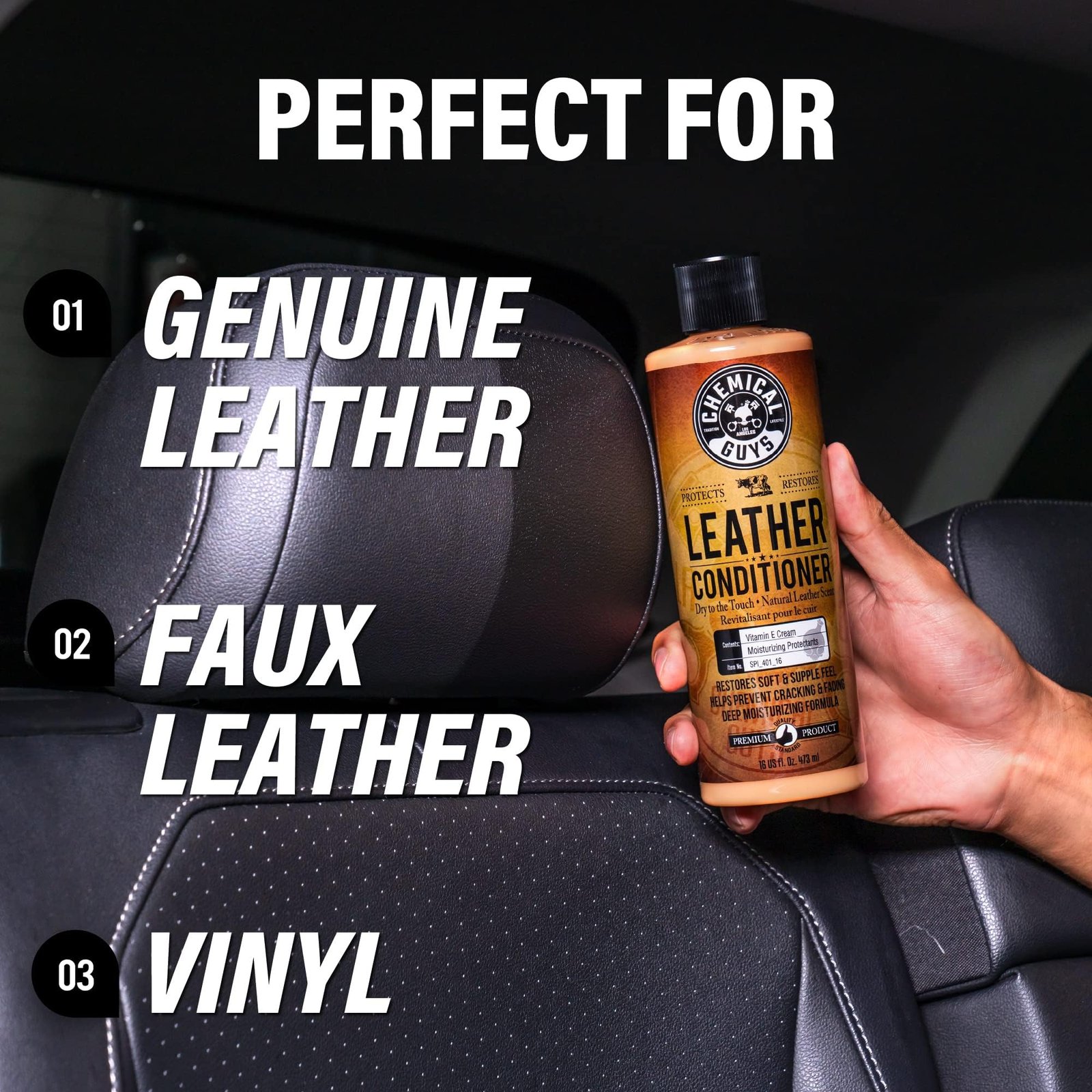 Chemical Guys, Leather Cleaner & Conditioner Kit, Travel Size, 2 x 4 oz - Image 9