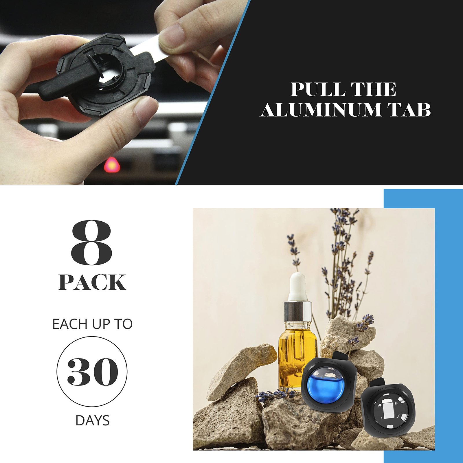 DRIVEJOY Car Air Freshener Vent Clips, 8 PK, 6 Ocean, 2 New Car Scent, Long Lasting Air Fresheners for Men & Women, Up to 240 Days, Odor Eliminator - Image 3