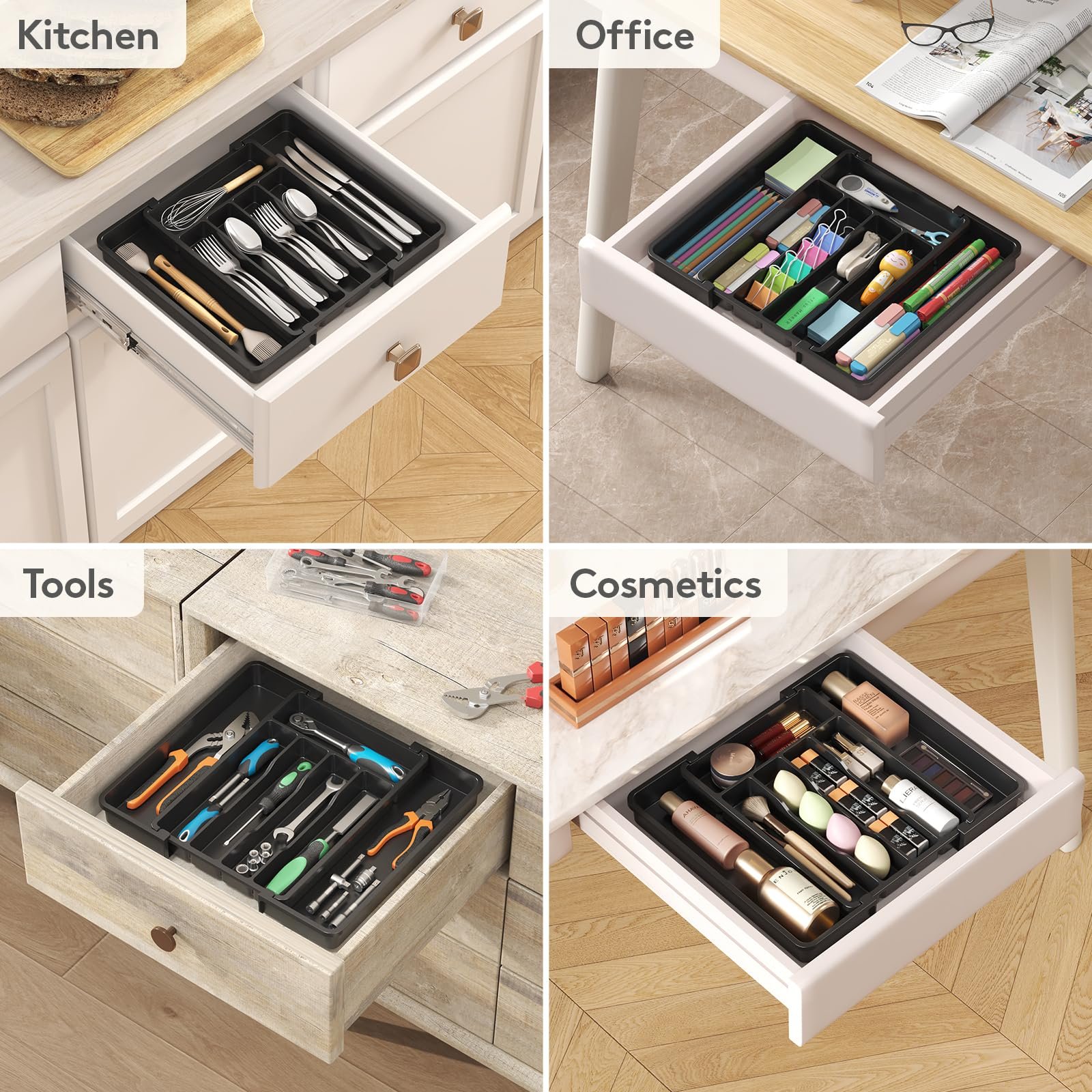 Lifewit Expandable Silverware Drawer Organizer, Kitchen Utensil Tray - Image 9