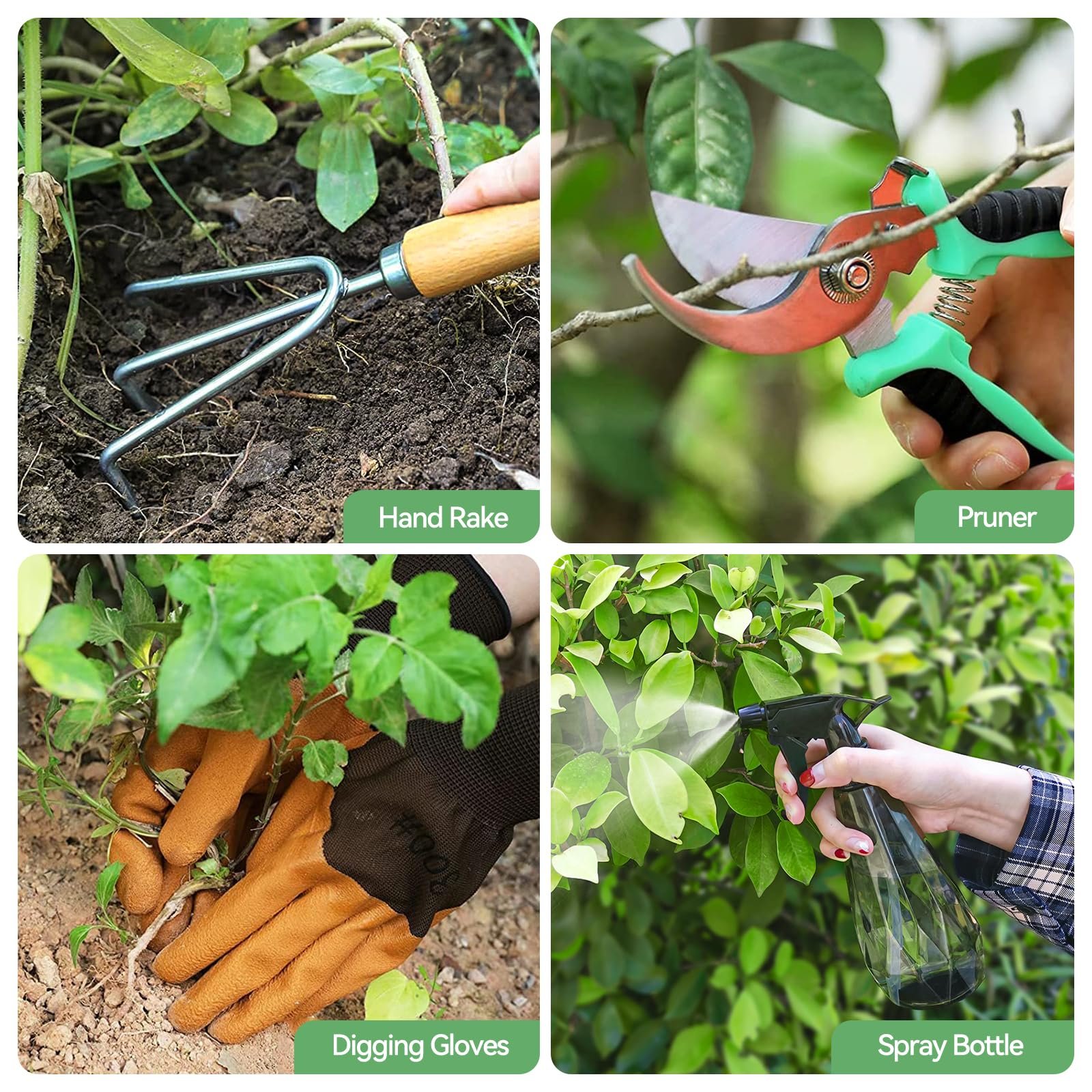 Grenebo Heavy Duty Gardening Tools with Handbag, Gardening Gifts for Women - Image 6