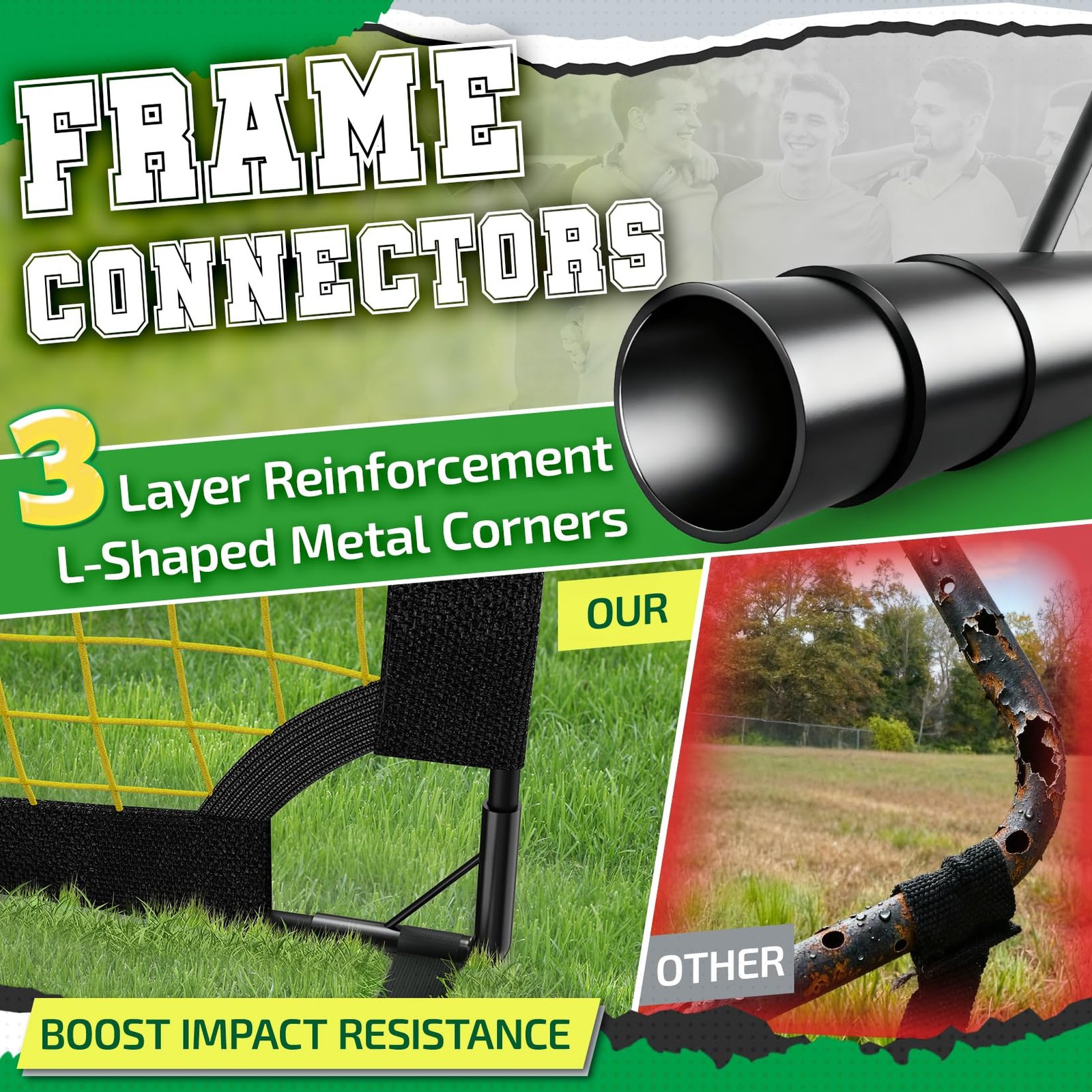 Happy Jump Portable Soccer Goal 7x5 & 5x3.6 FT, Large-Frame Training Net - Image 6