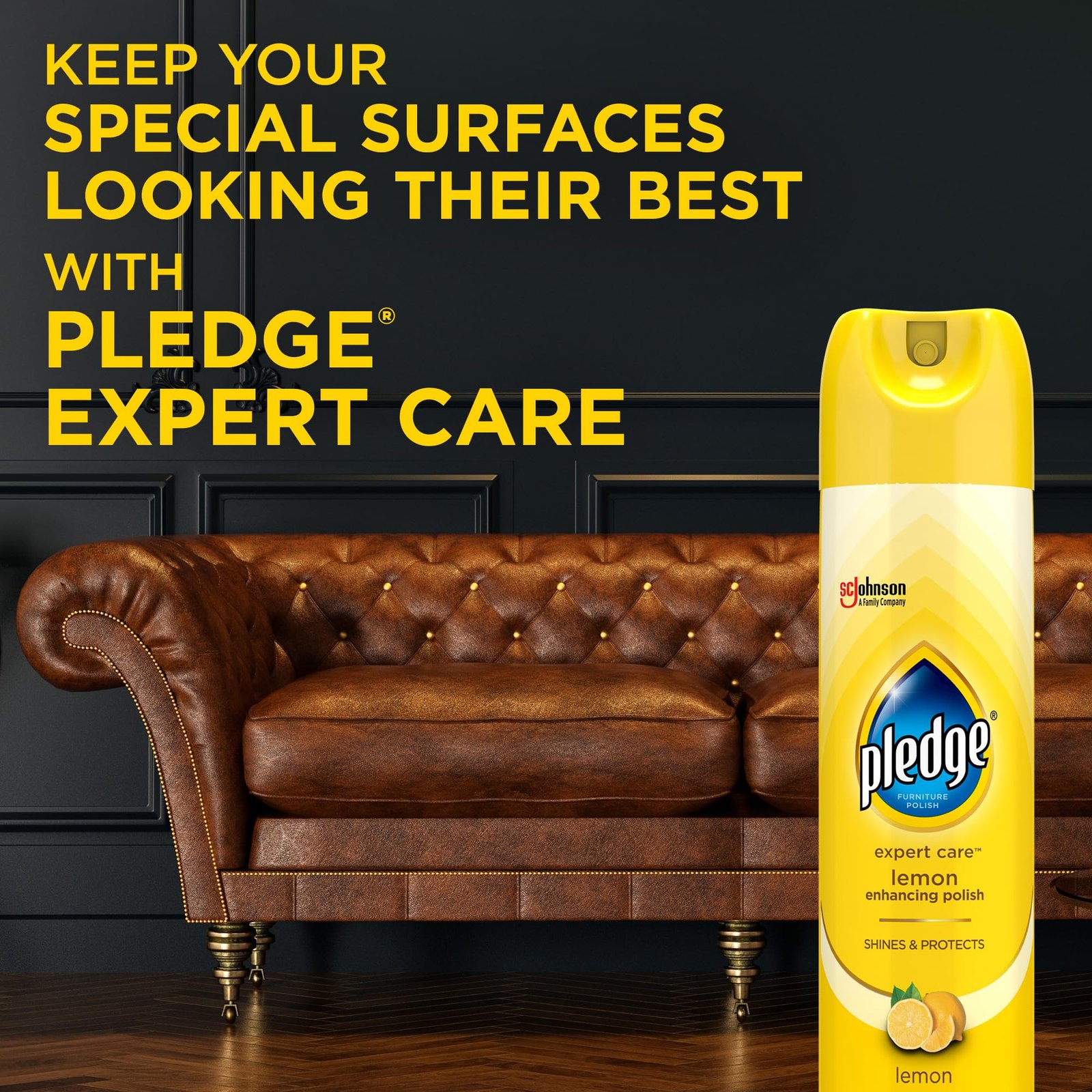 Pledge Expert Care Enhancing Furniture Polish, Lemon, 9.7 oz, (1-Pack) - Image 8