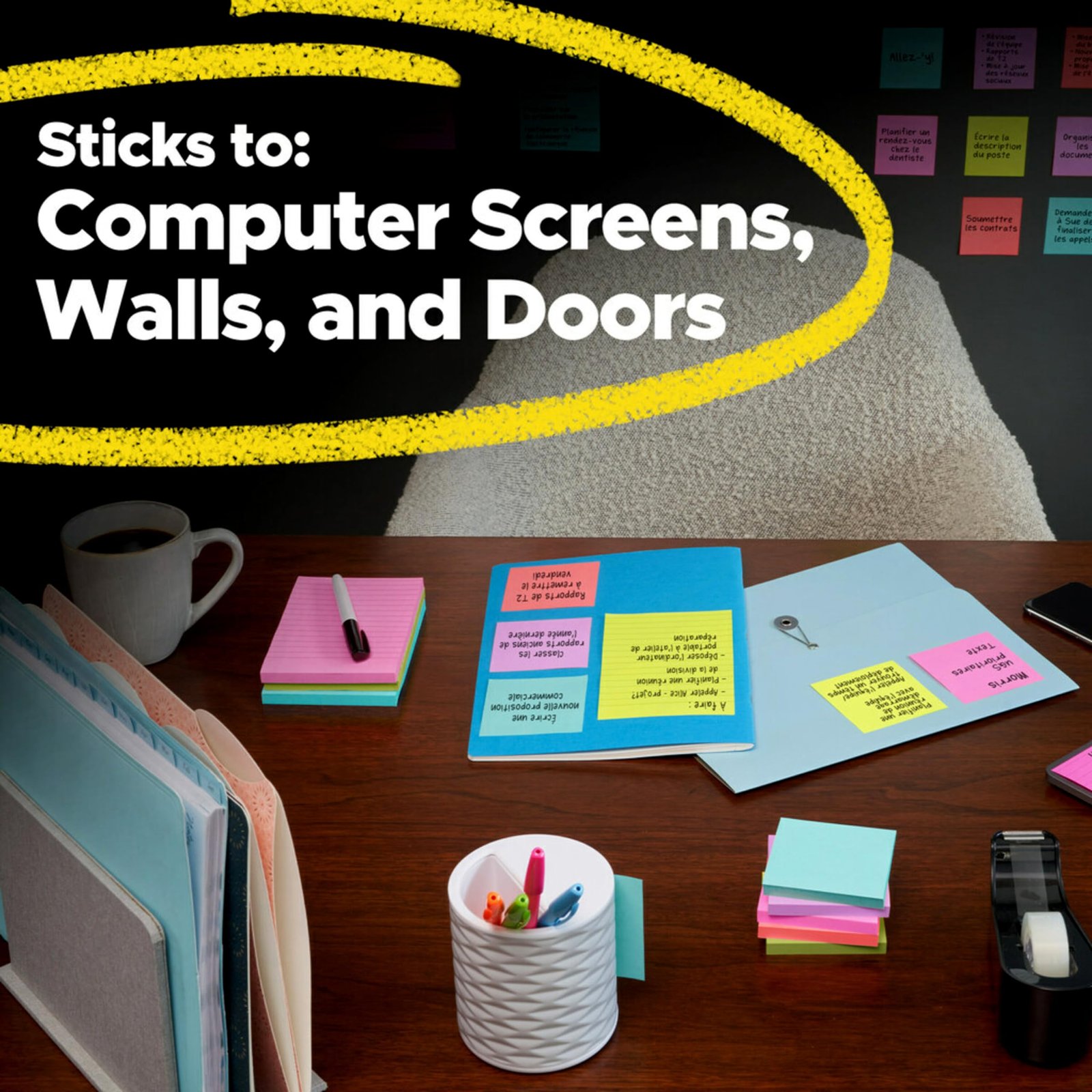 Post-it Super Sticky Notes, 3 x 3 in., Neon Fizz, 24 Pads - Image 8