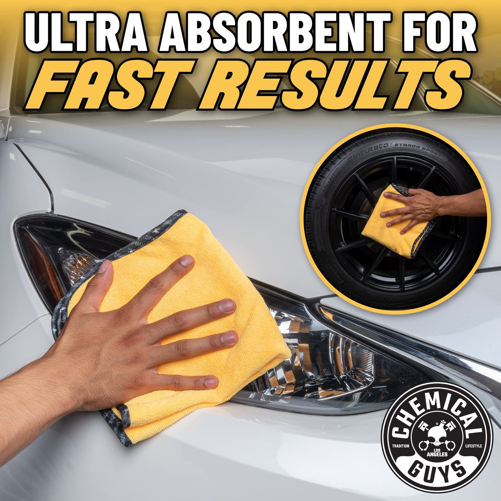Chemical Guys Miracle Dryer Microfiber Drying Towel for Cars, Yellow - Image 5