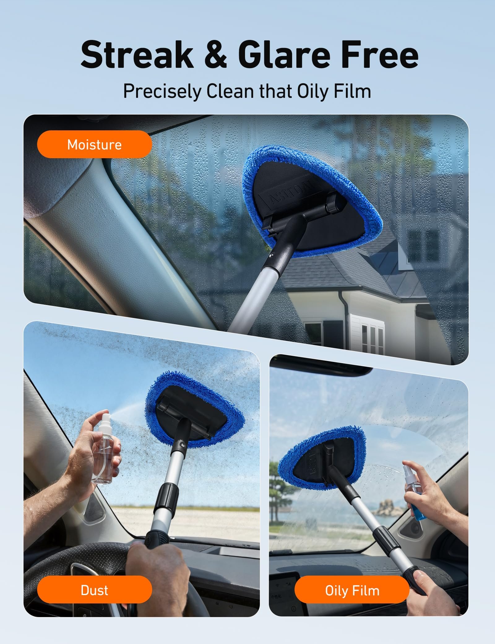 AstroAI 21" Extra-Long Windshield Cleaner Tool & Car Interior Detailing Kit - Image 6