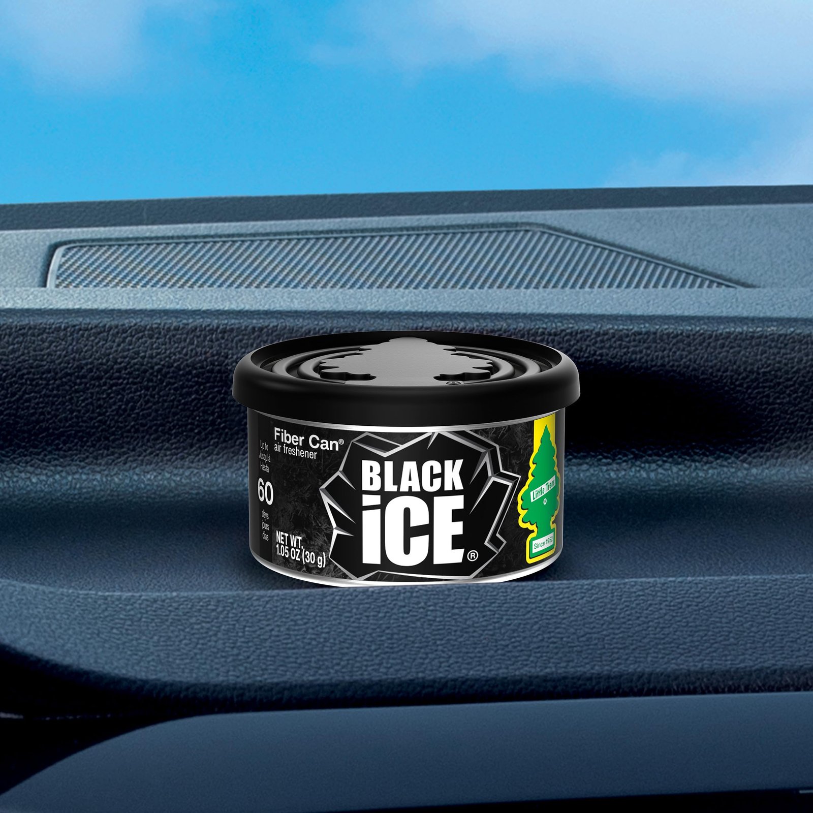LITTLE TREES Car Air Freshener | Fiber Can Provides Long Lasting Scent for Auto or Home | Recycled Fiber | Black Ice, 4 Air Fresheners - Image 6