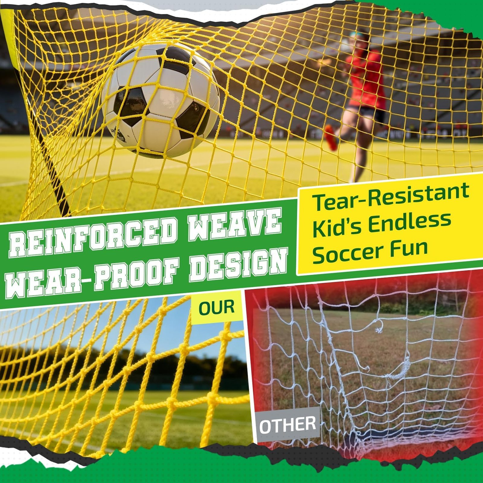 Happy Jump Portable Soccer Goal 7x5 & 5x3.6 FT, Large-Frame Training Net - Image 9