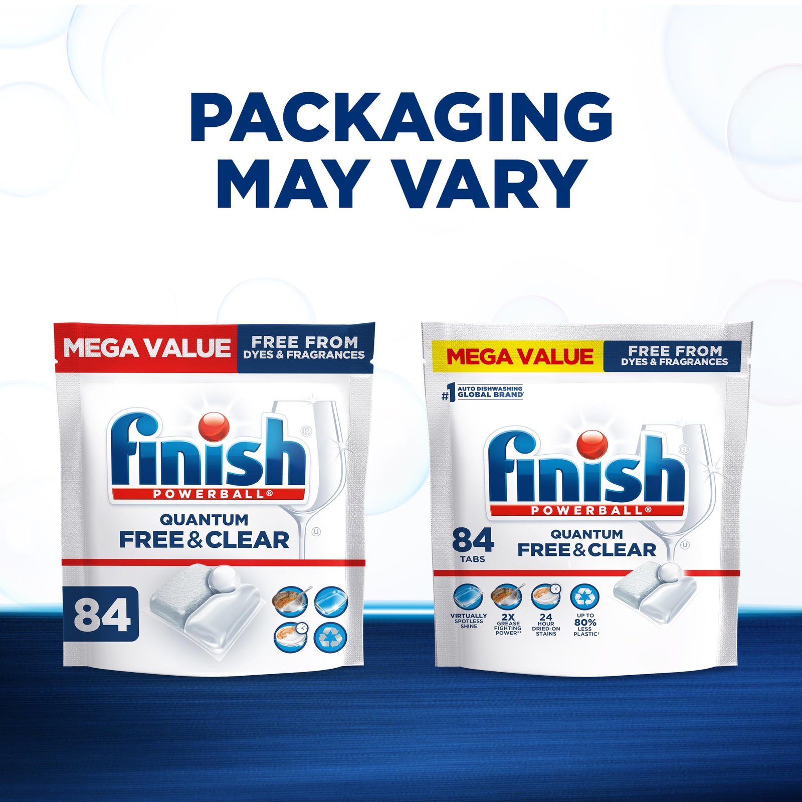 Finish Free & Clear Dishwasher Pods, Dye & Fragrance Free Detergent, 84 ct. - Image 7