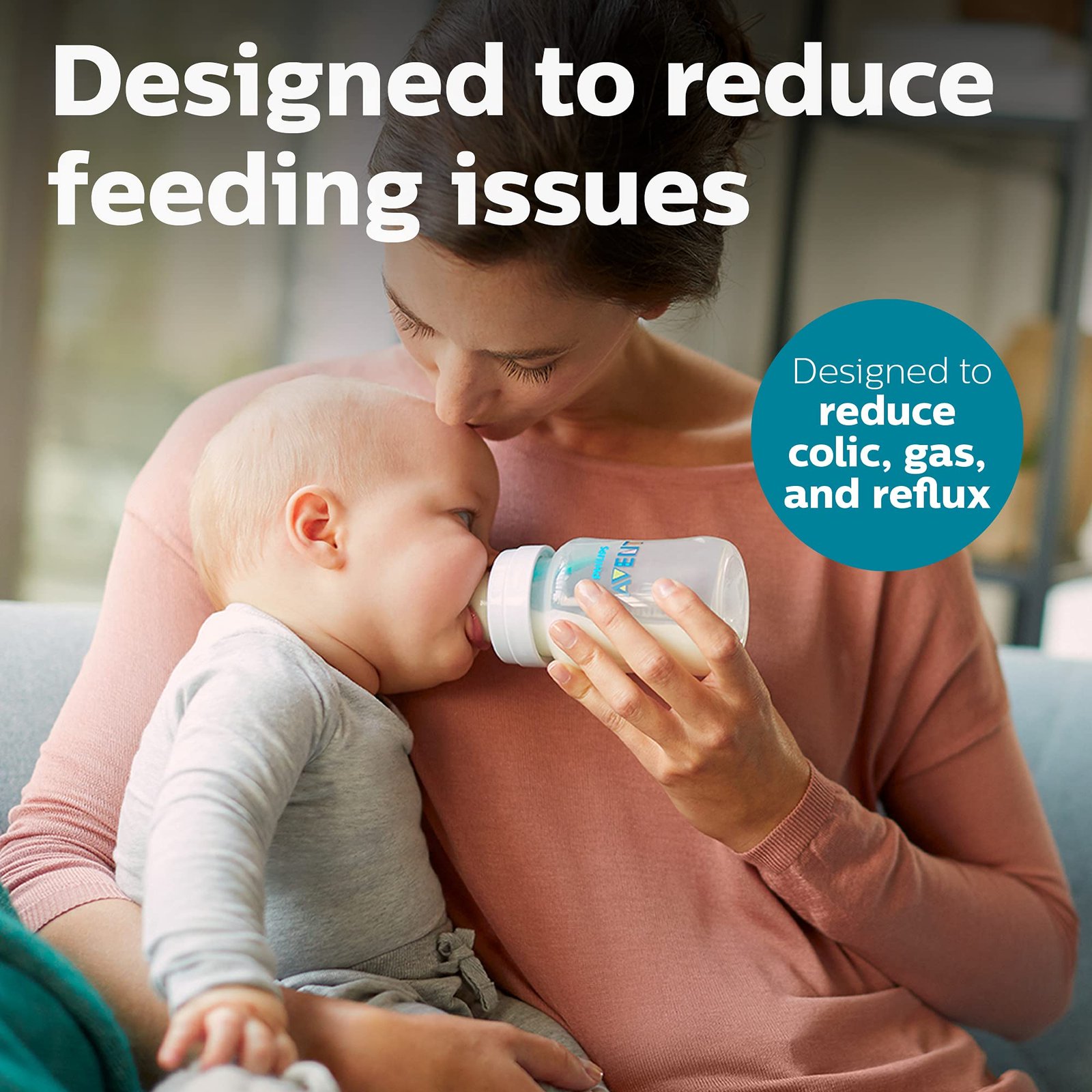 Philips Avent Anti-Colic Baby Bottle with AirFree Vent, Medium Flow, 9 oz - Image 2