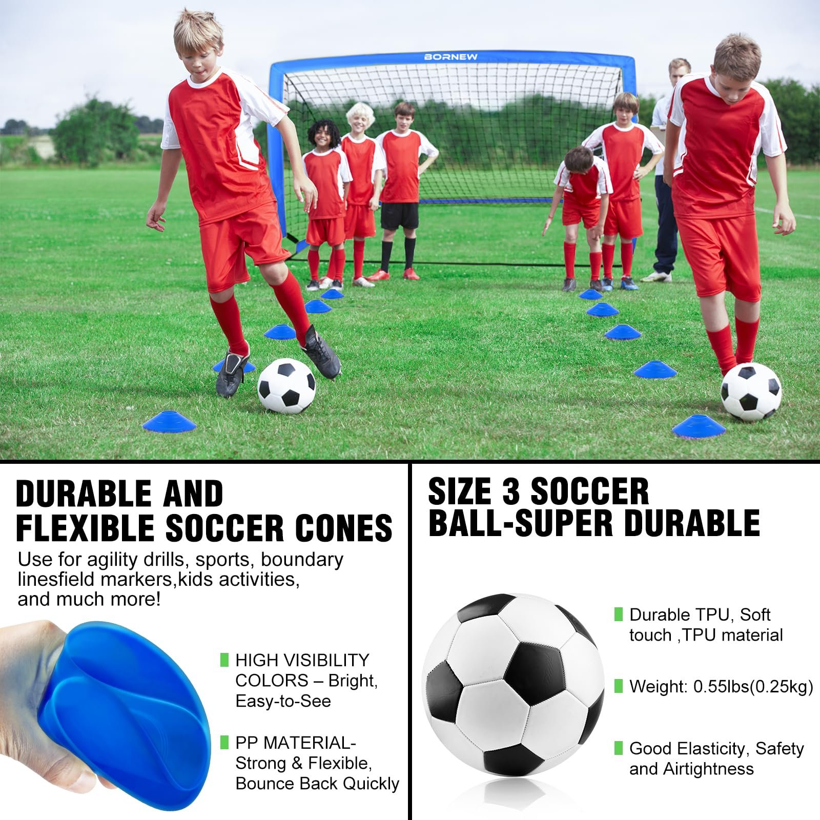 2 Pack Soccer Goal - Backyard & Indoor 4X3 ft Kids Soccer Goals - Image 5