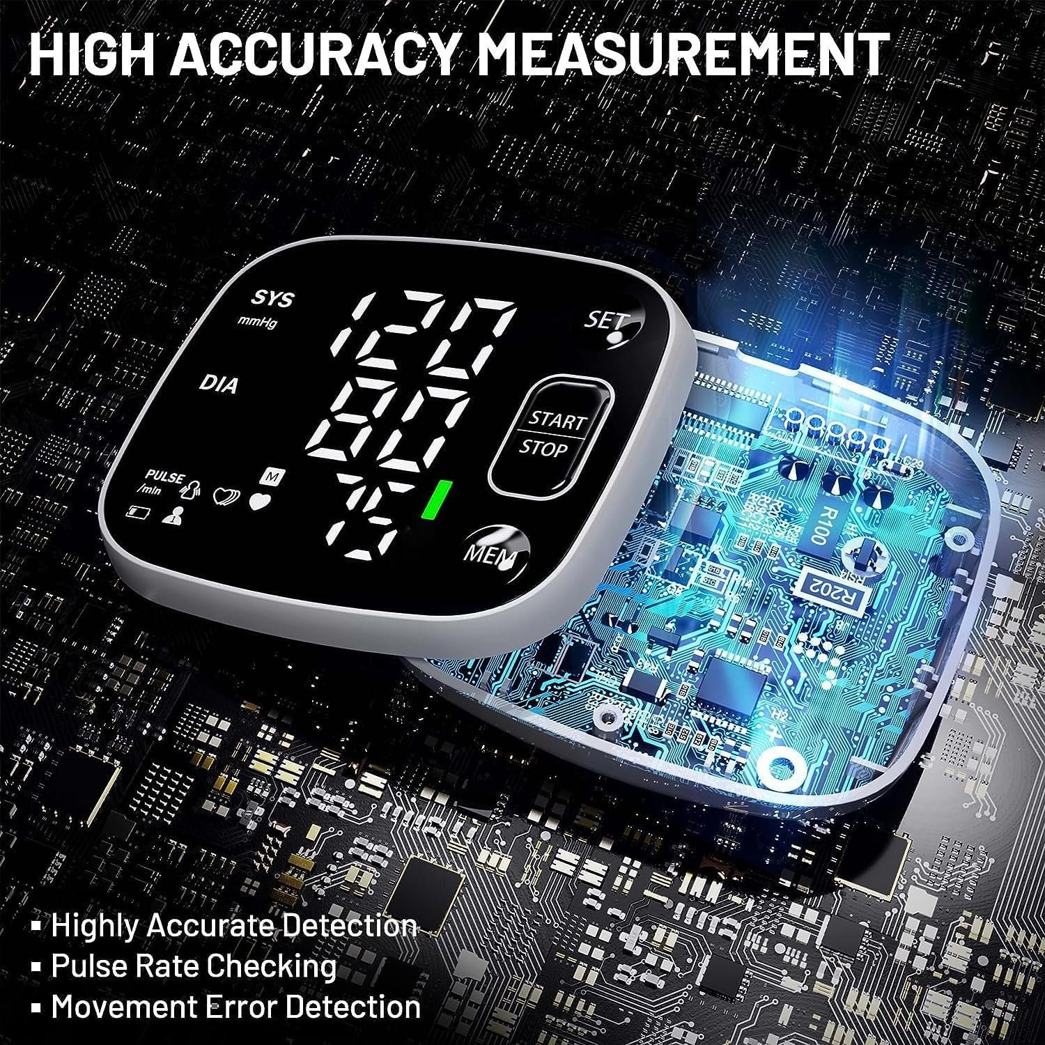 Oklar Wrist Blood Pressure Monitor, FDA Cleared Rechargeable BP Machine - Image 2