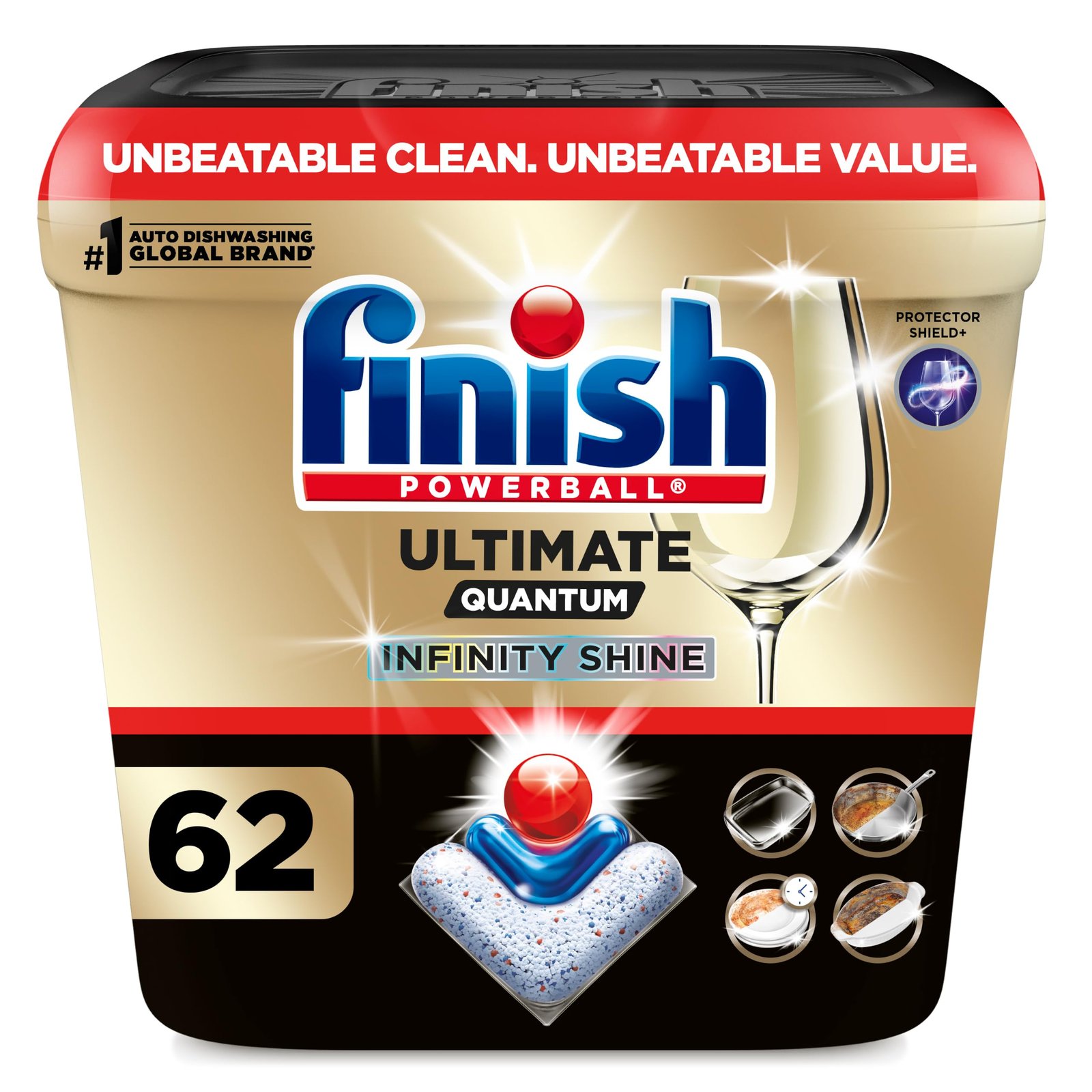Finish Ultimate Quantum Dishwasher Pods, Infinity Shine, Fresh Scent, 62ct