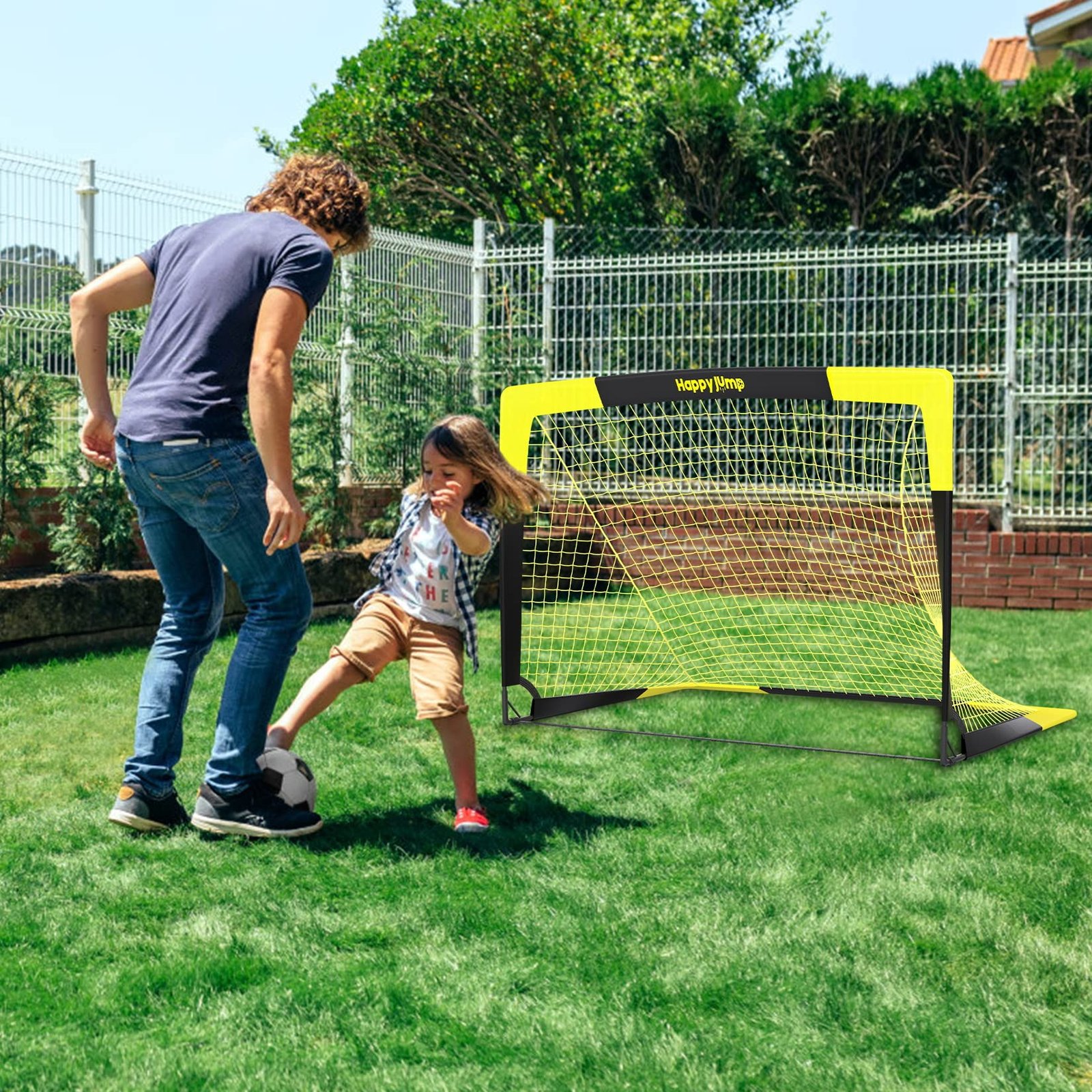 Happy Jump Portable Soccer Goal 7x5 & 5x3.6 FT, Large-Frame Training Net - Image 2