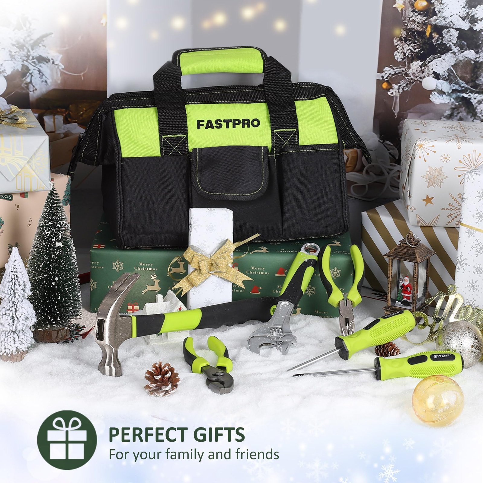 FASTPRO 220-Piece Home Tool Set, Household Repairing Tool Kit, Green - Image 2