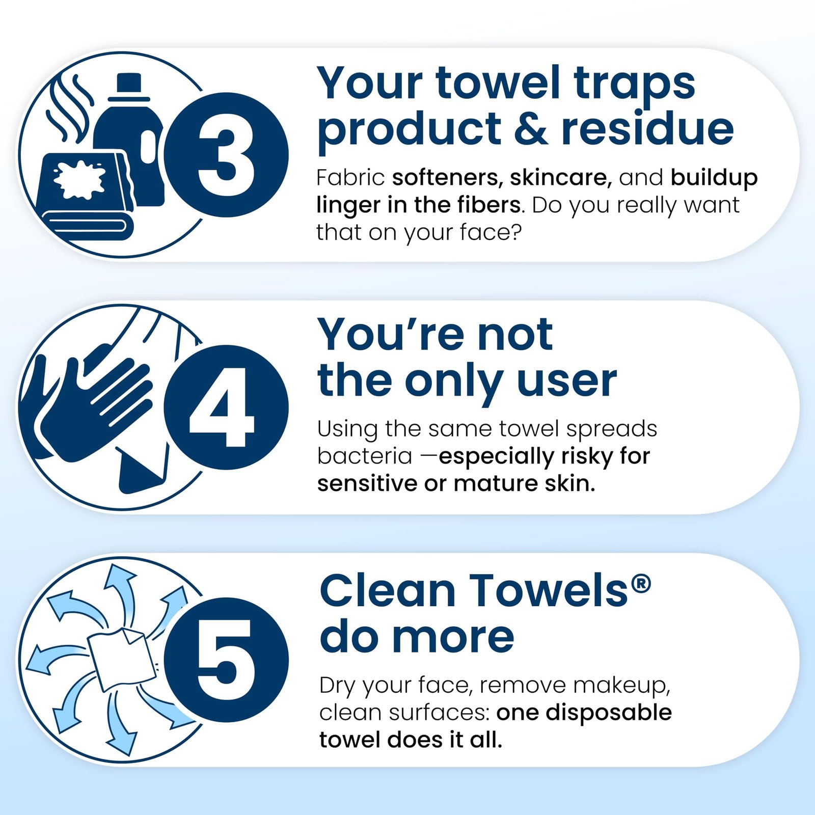 Clean Skin Club Clean Towels XL®, 100% USDA Biobased Face Towel, Disposable Face Towelette, Eczema Association Accepted, Makeup Remover Dry Wipes, Ultra Soft, 1 Pack, 50 Ct - Image 6