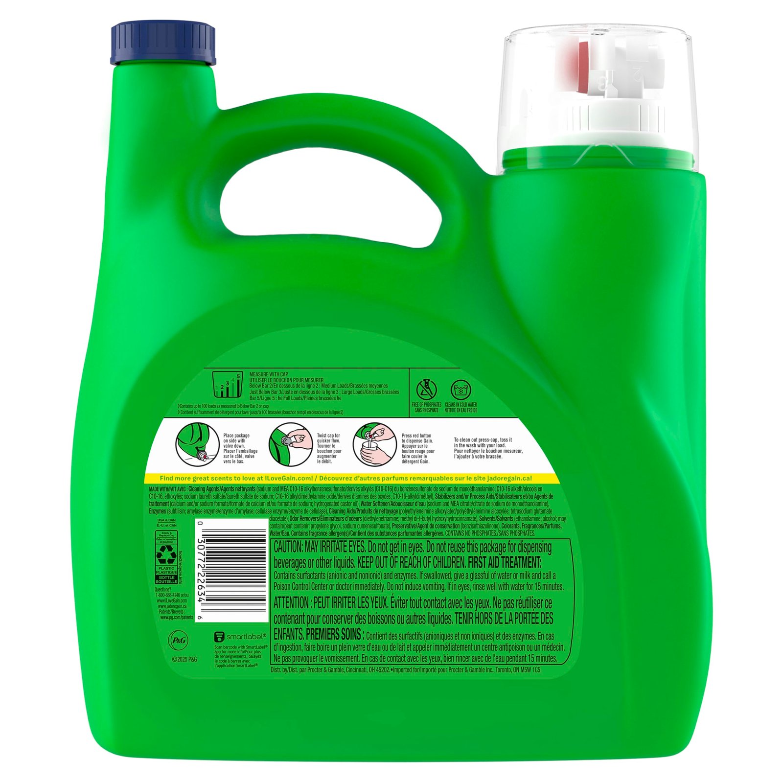 Gain Liquid Laundry Detergent, Freshness, Odor Defense, High Efficiency Washing Machine Liquid Laundry Soap, Original Scent, 132 fl oz, 100 Loads (Packaging May Vary) - Image 13