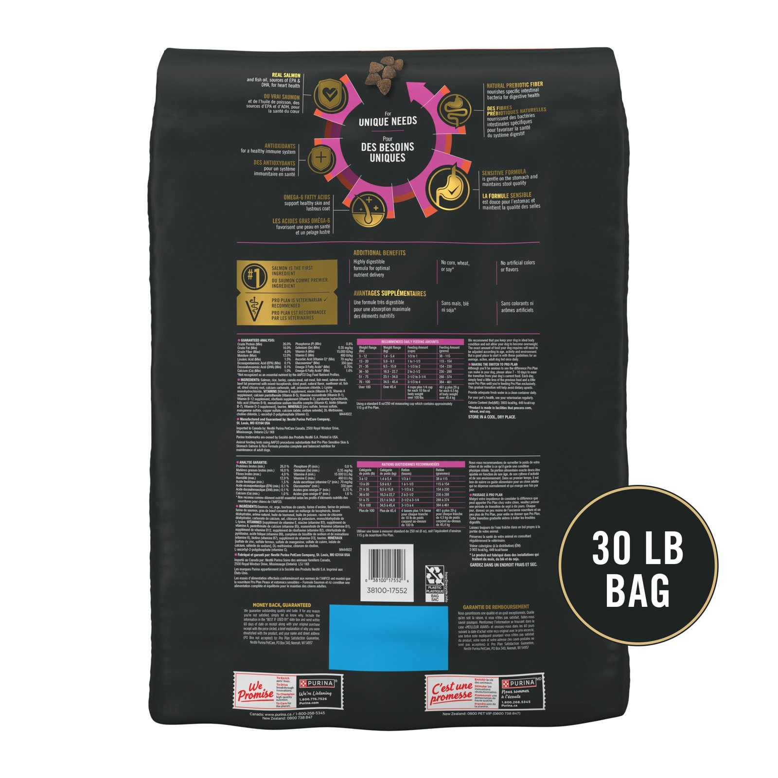 Purina Pro Plan Sensitive Skin & Stomach Dry Dog Food, Salmon, 30 lb Bag - Image 9