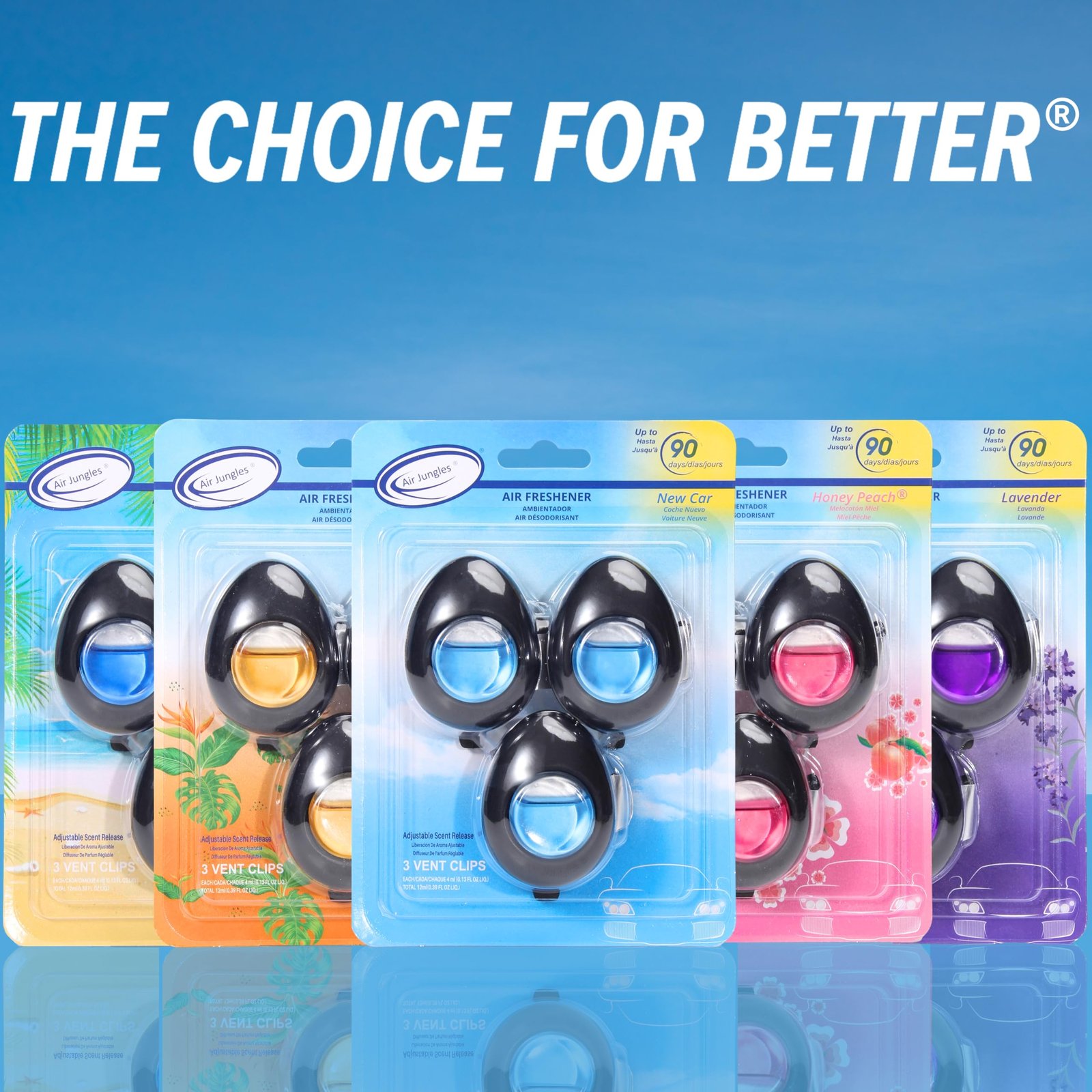 Air Jungles Car Air Freshener Vent Clip 3 Ct, New Car Scent - Image 6