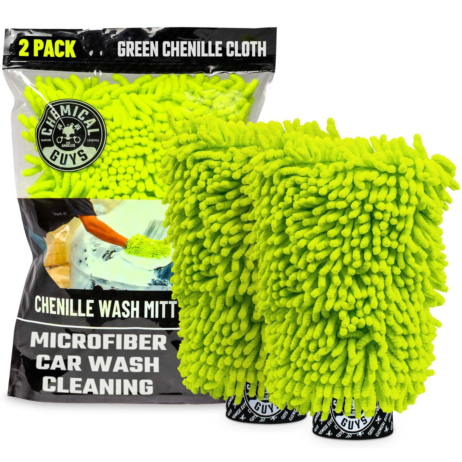 Chemical Guys, Chenille Microfiber Wash Mitt for Cars, Scratch-Free, 2 Pack