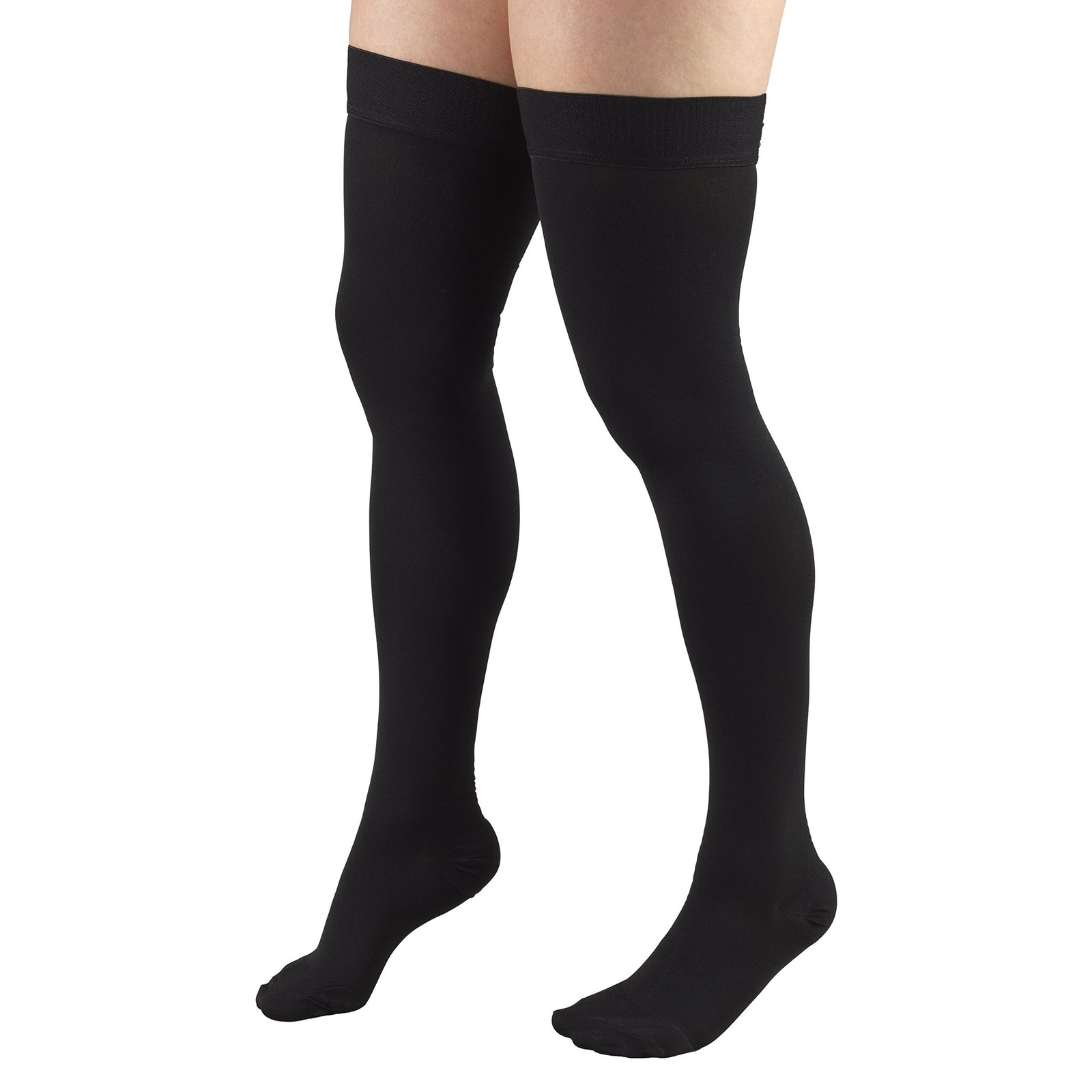 Truform 20-30 mmHg Compression Stockings for Men and Women, Thigh High Length, Dot Top, Closed Toe, Black, Medium - Image 6