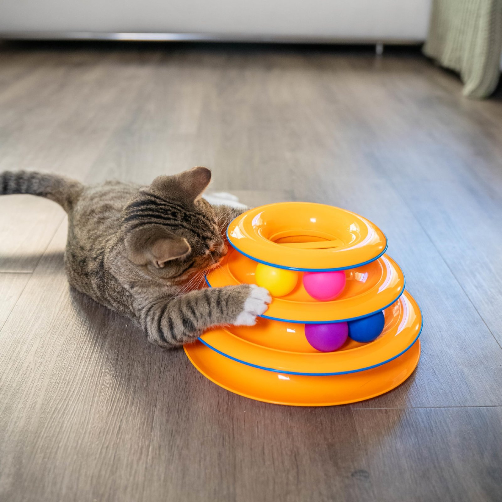 Catstages Tower of Tracks Interactive Cat Toy, 6 Spinning Balls, 10" x 5.3" - Image 7