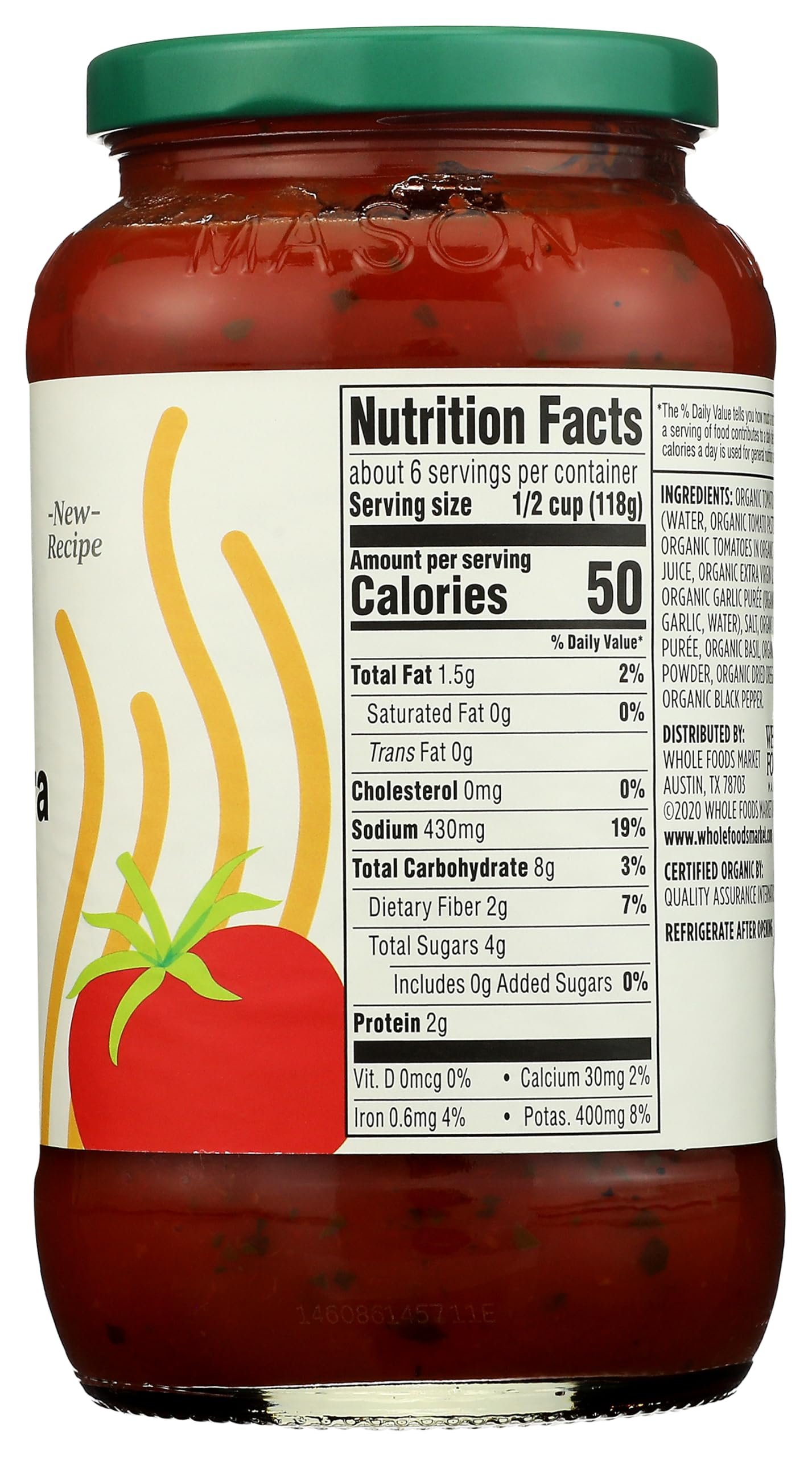 365 by Whole Foods Market, Organic Marinara Pasta Sauce, 25 Ounce - Image 2