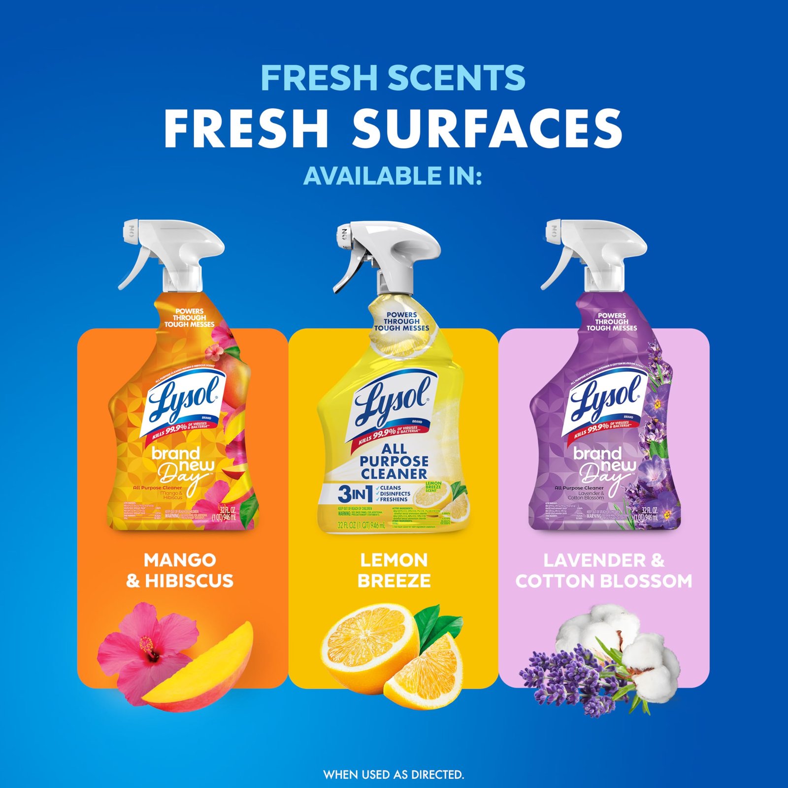 Lysol All Purpose Cleaner Spray, Disinfectant, Lemon, 32oz - Image 5