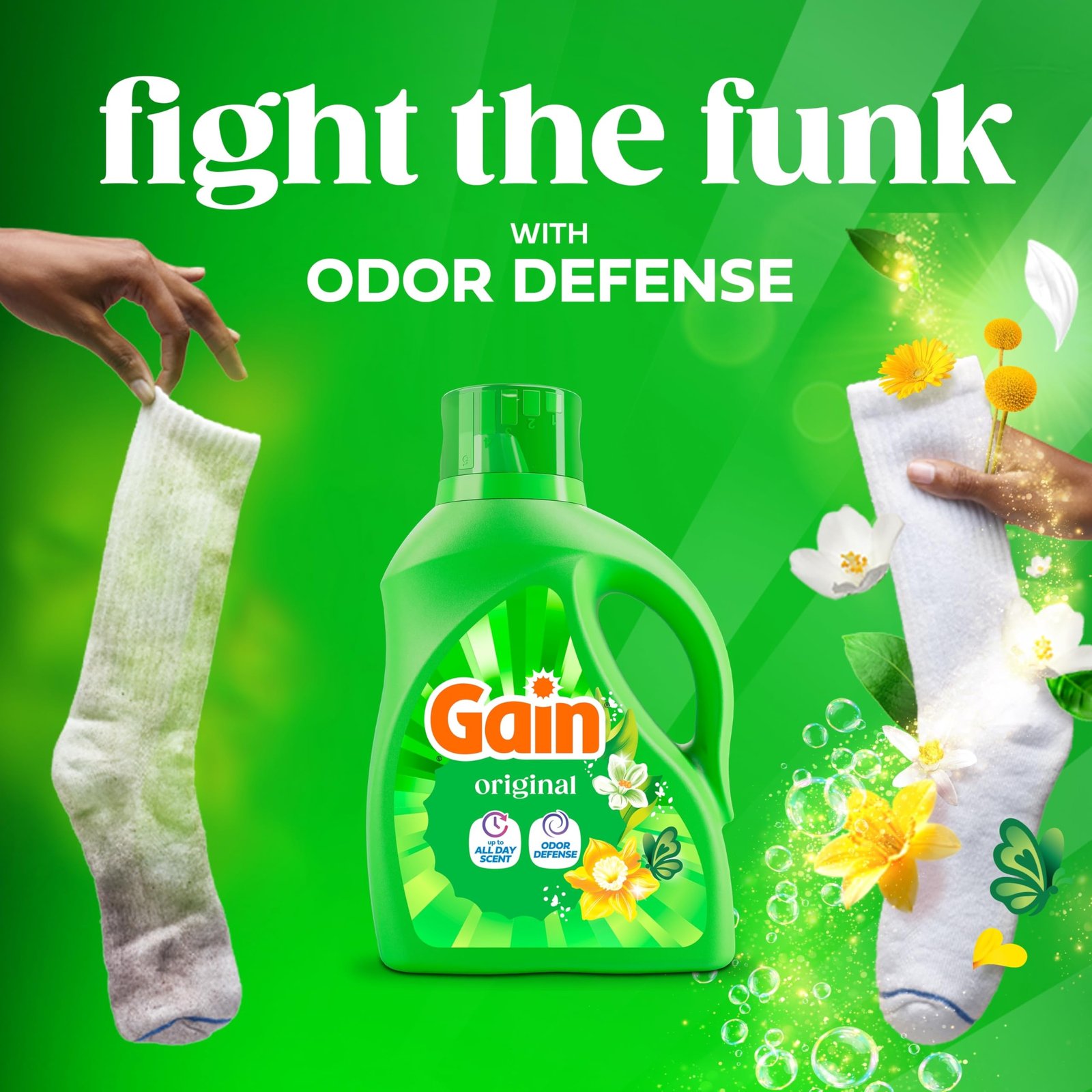 Gain Liquid Laundry Detergent, Freshness, Odor Defense, High Efficiency Washing Machine Liquid Laundry Soap, Original Scent, 132 fl oz, 100 Loads (Packaging May Vary) - Image 3