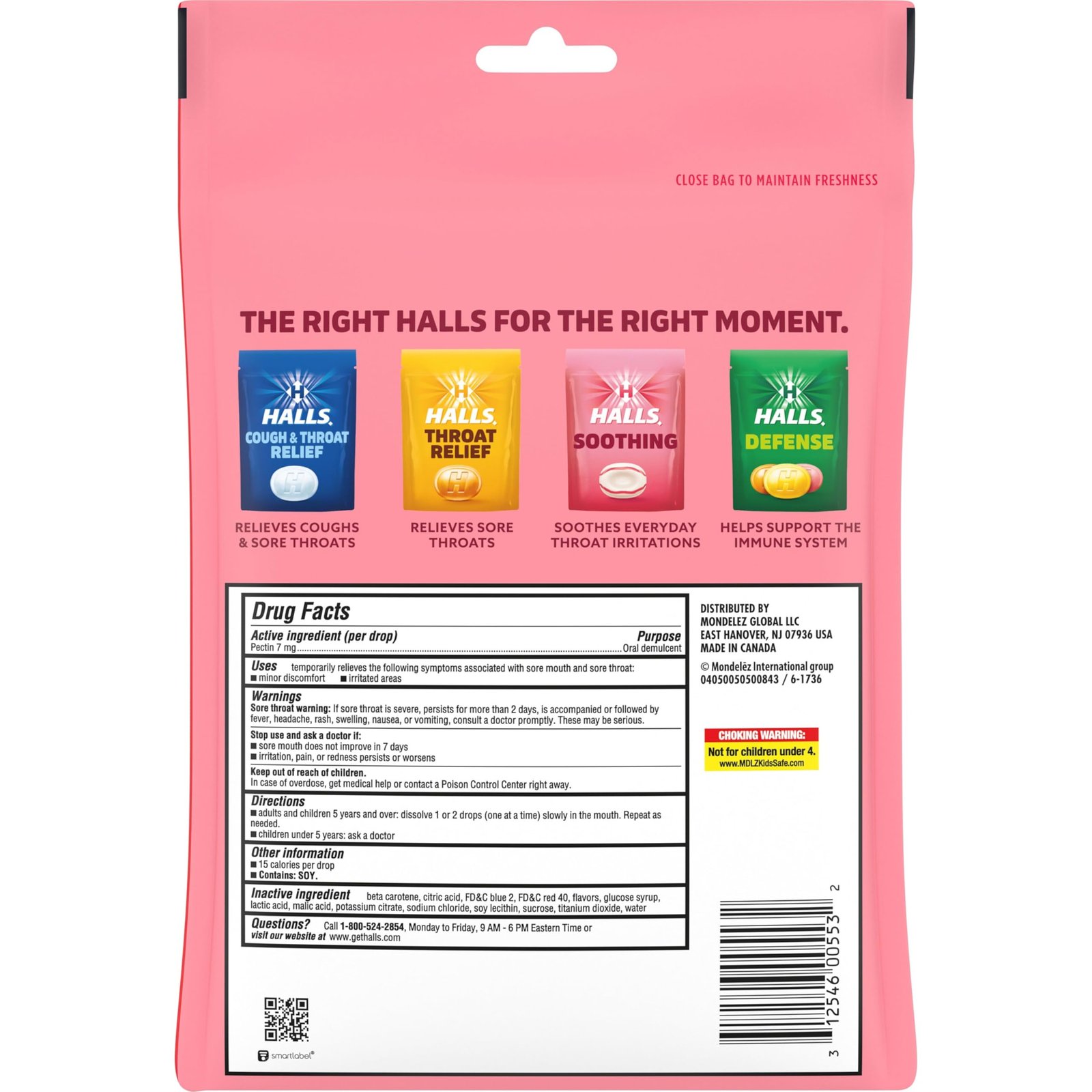 HALLS Soothing Creamy Strawberry Throat Drops, Value Pack, 70 ct - Image 13